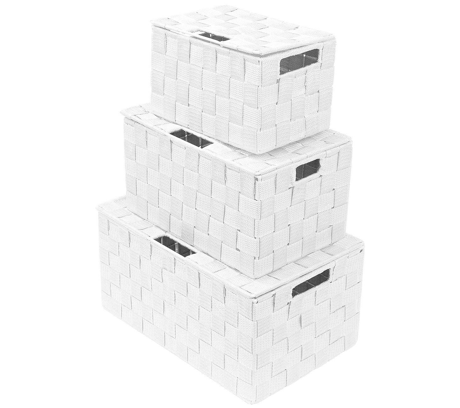 Sorbus Weave 3-Piece Stackable Basket Set