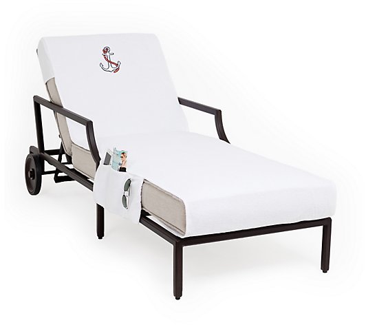 Linum Home Anchor Std Size Chaise Lounge Coverw/Pockets