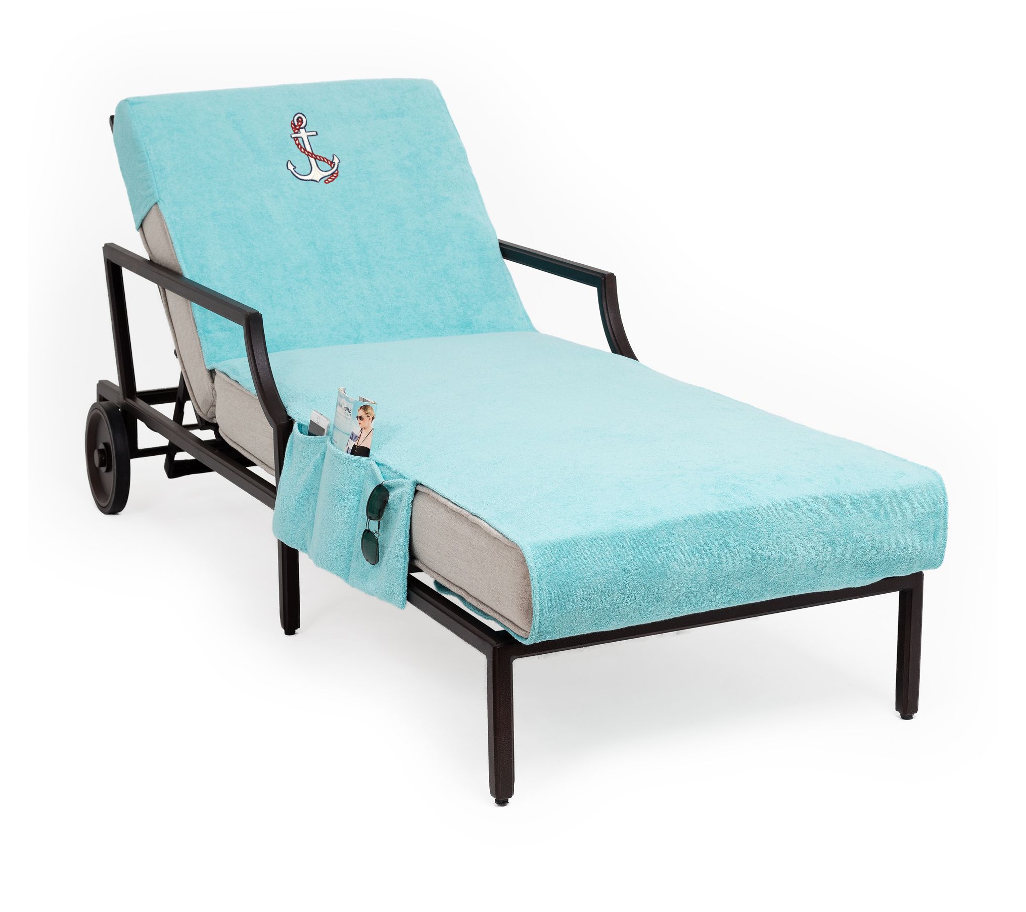Linum Home Anchor Std Size Chaise Lounge Coverw/Pockets
