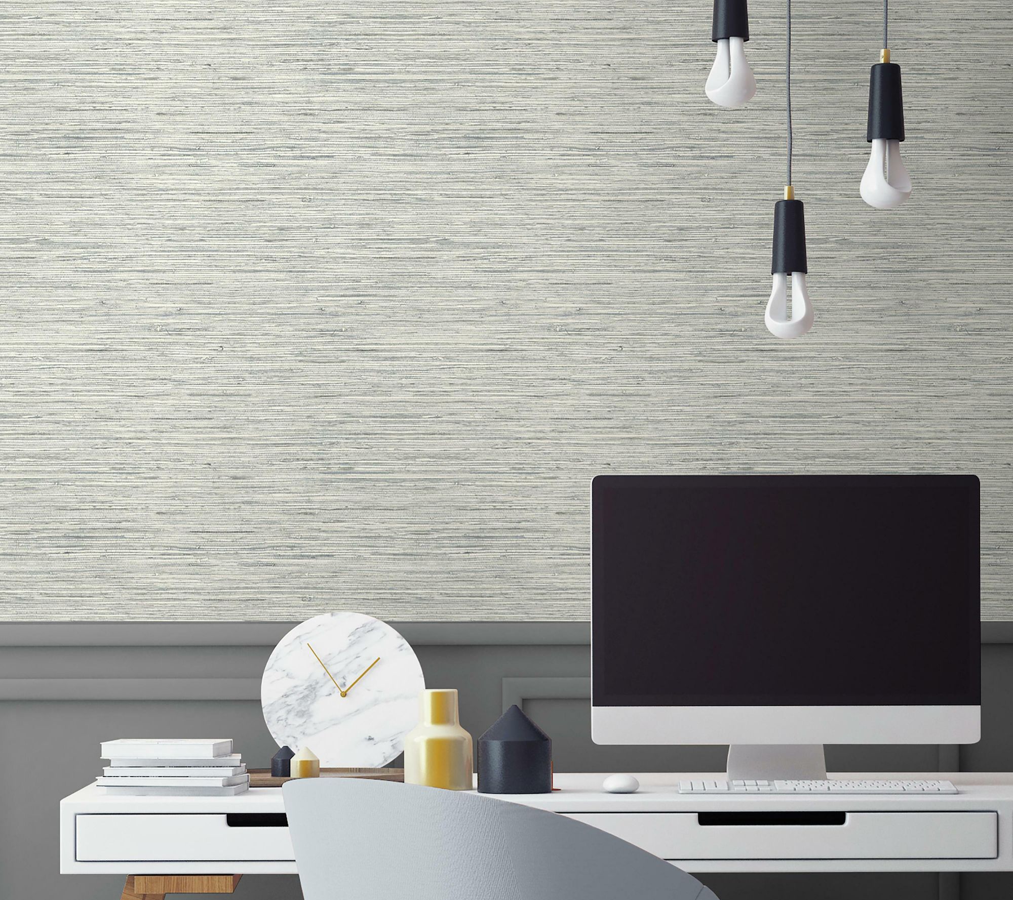 Grasscloth Gray Wall Decal - QVC.com