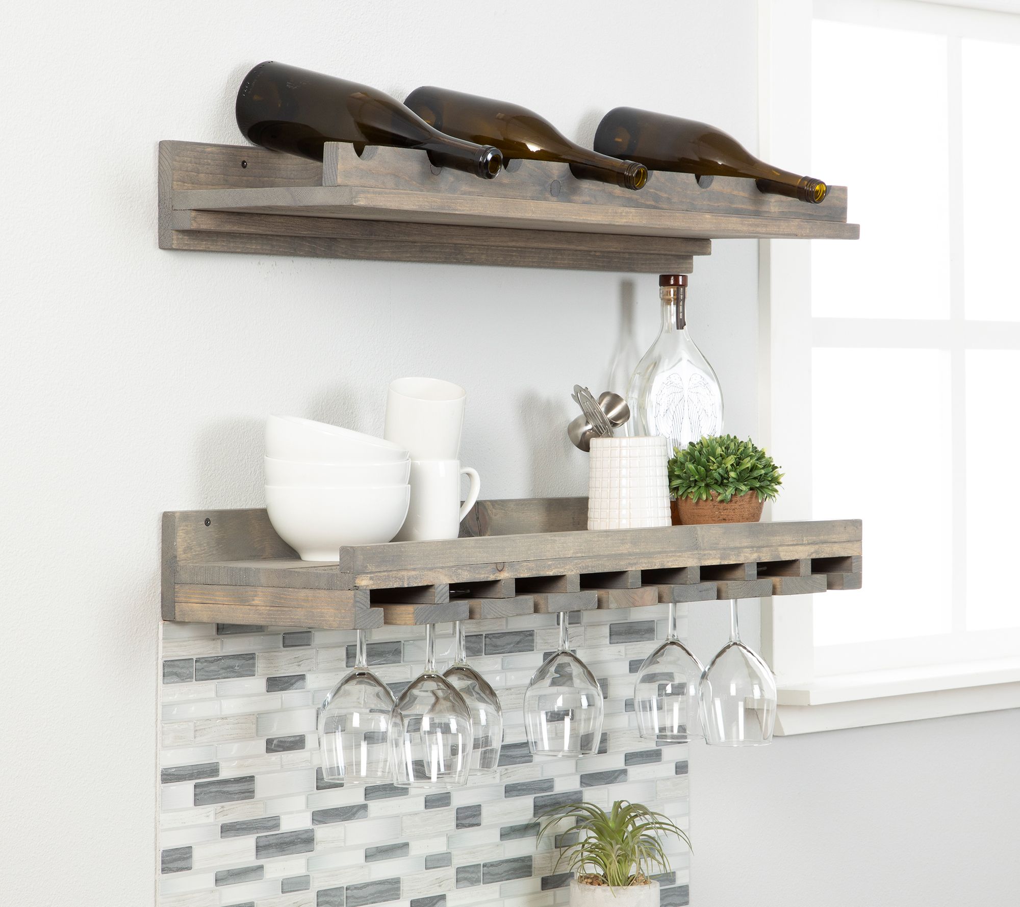 Rustic Luxe 36Inch Tiered Wine Rack