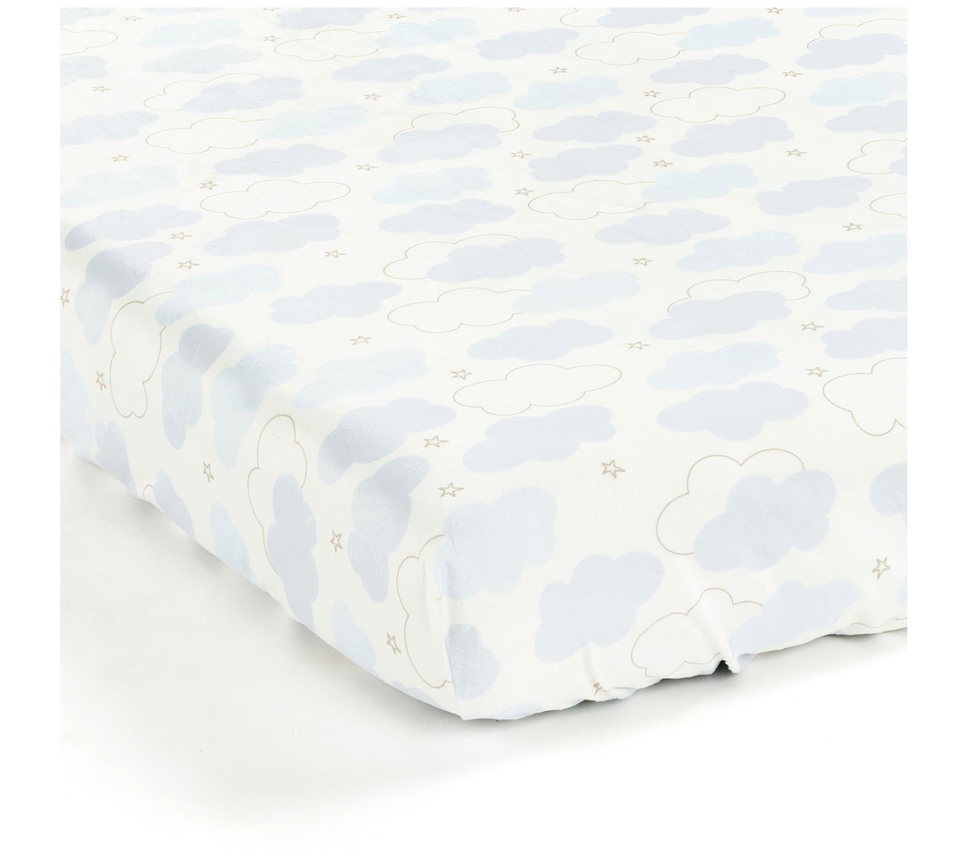Goodnight Little Moon Clouds Fitted Crib Sheetby Lush Decor