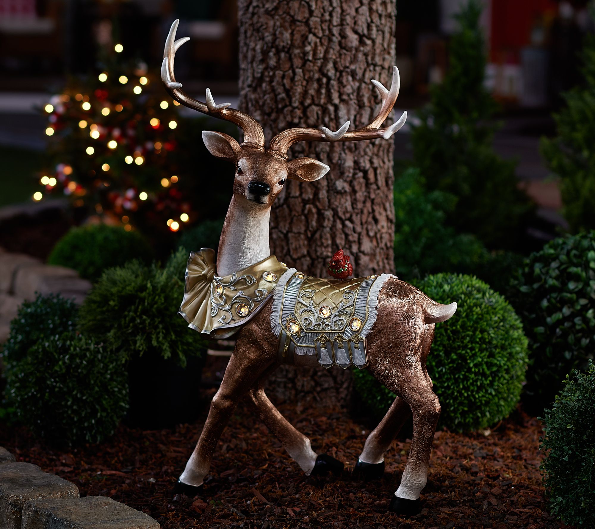 "As Is" Kringle Express 37" Resin Standing Illuminated Reindeer