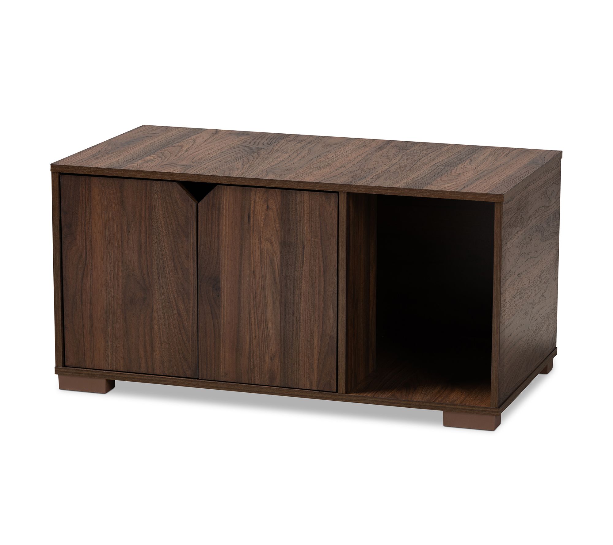 Baxton Studio C ontemporary Woo d Cat Litter Bo x House