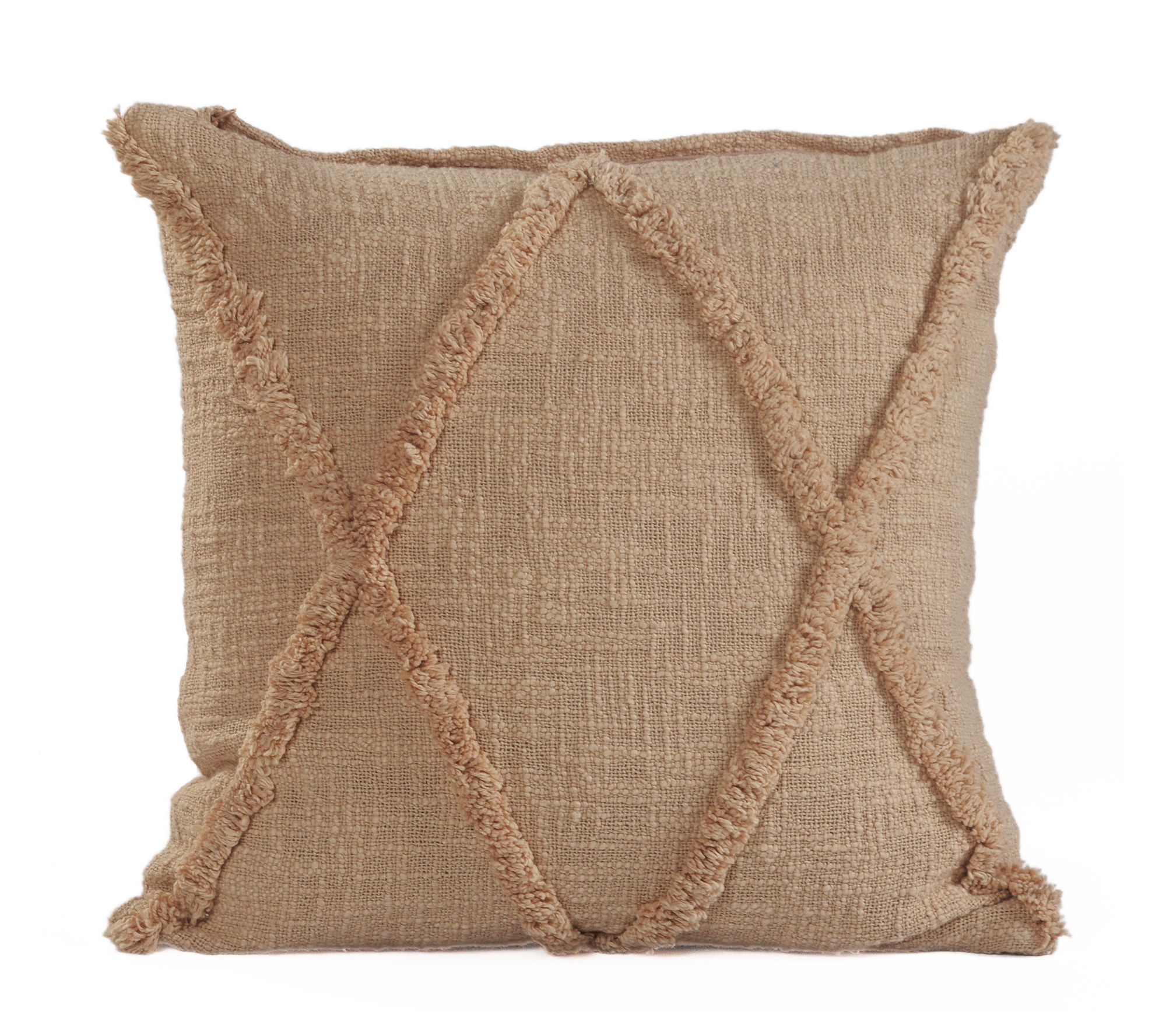 Ox Bay Diamond Tufted Cotton Throw Pillow, 18"x 18"