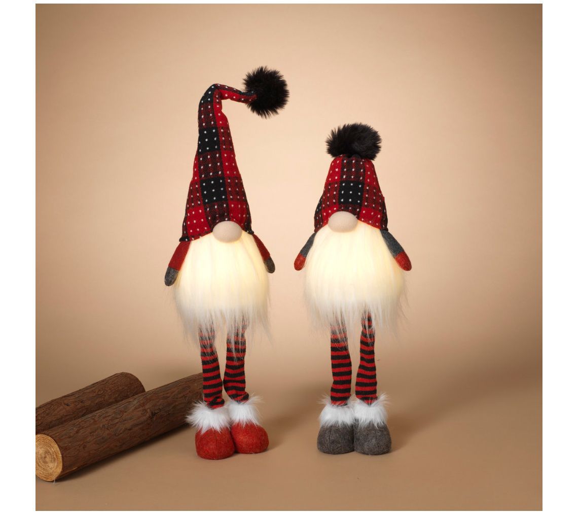 Set of 2 Red and Black Plaid Holiday Gnomesby Gerson Co