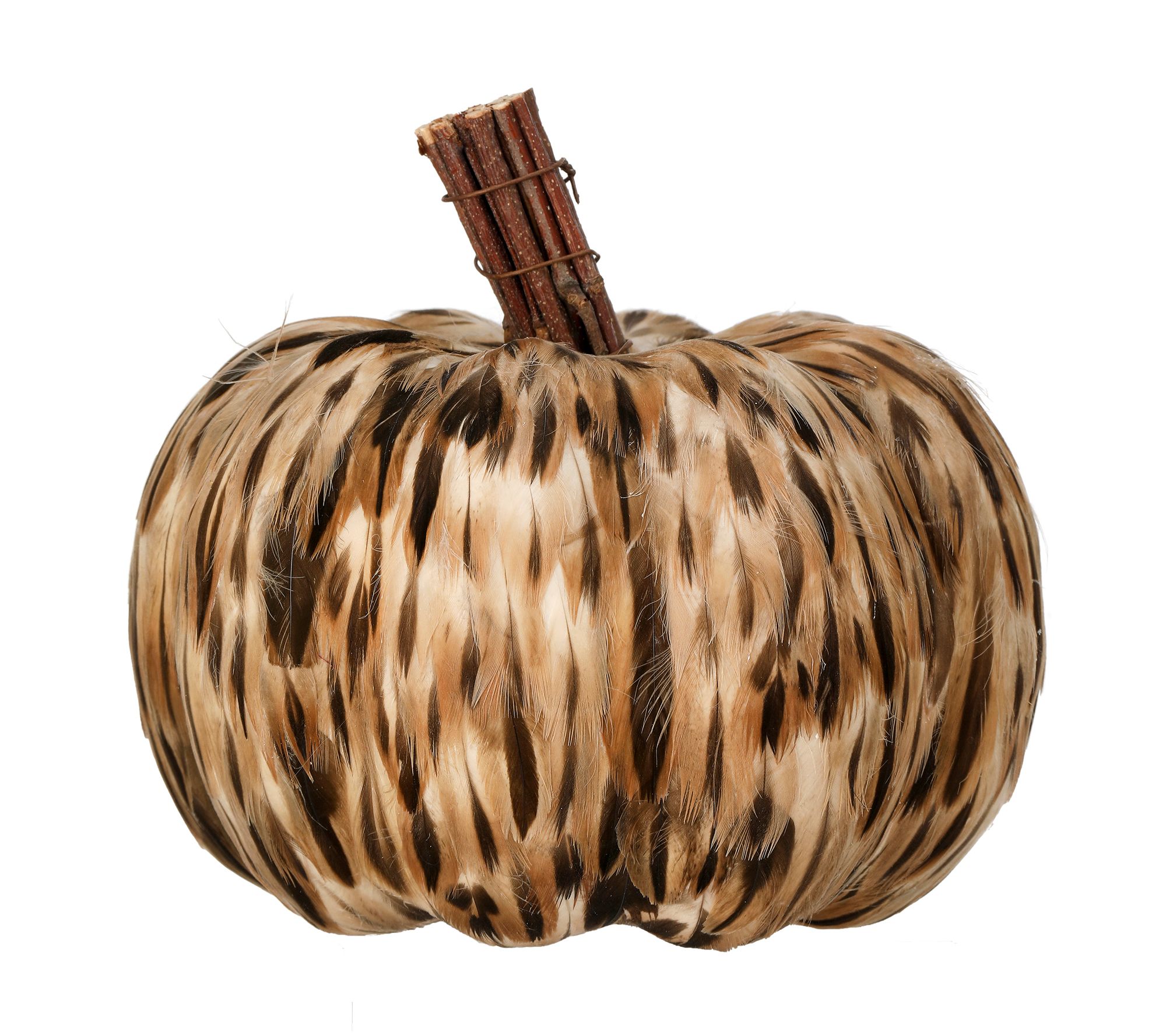 5.5" Faux Feather Pumpkin by Valerie