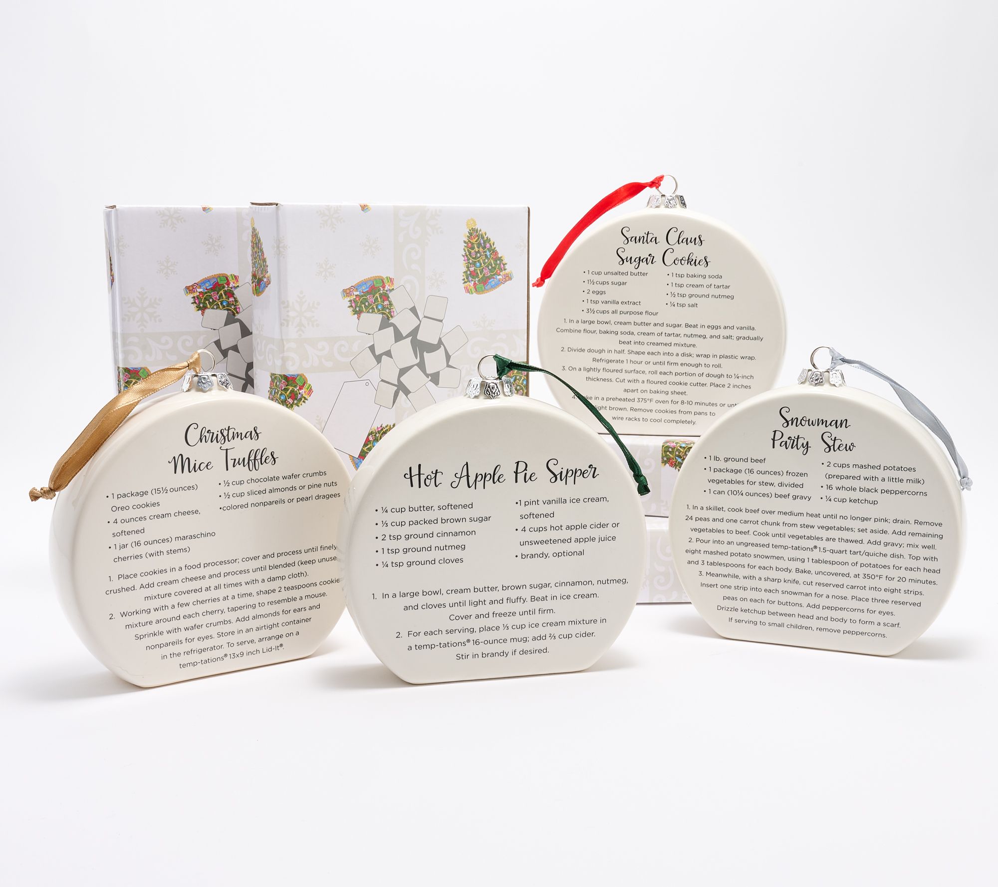 "As Is" Temp- tations Set of 4 David's Recipe Ornaments