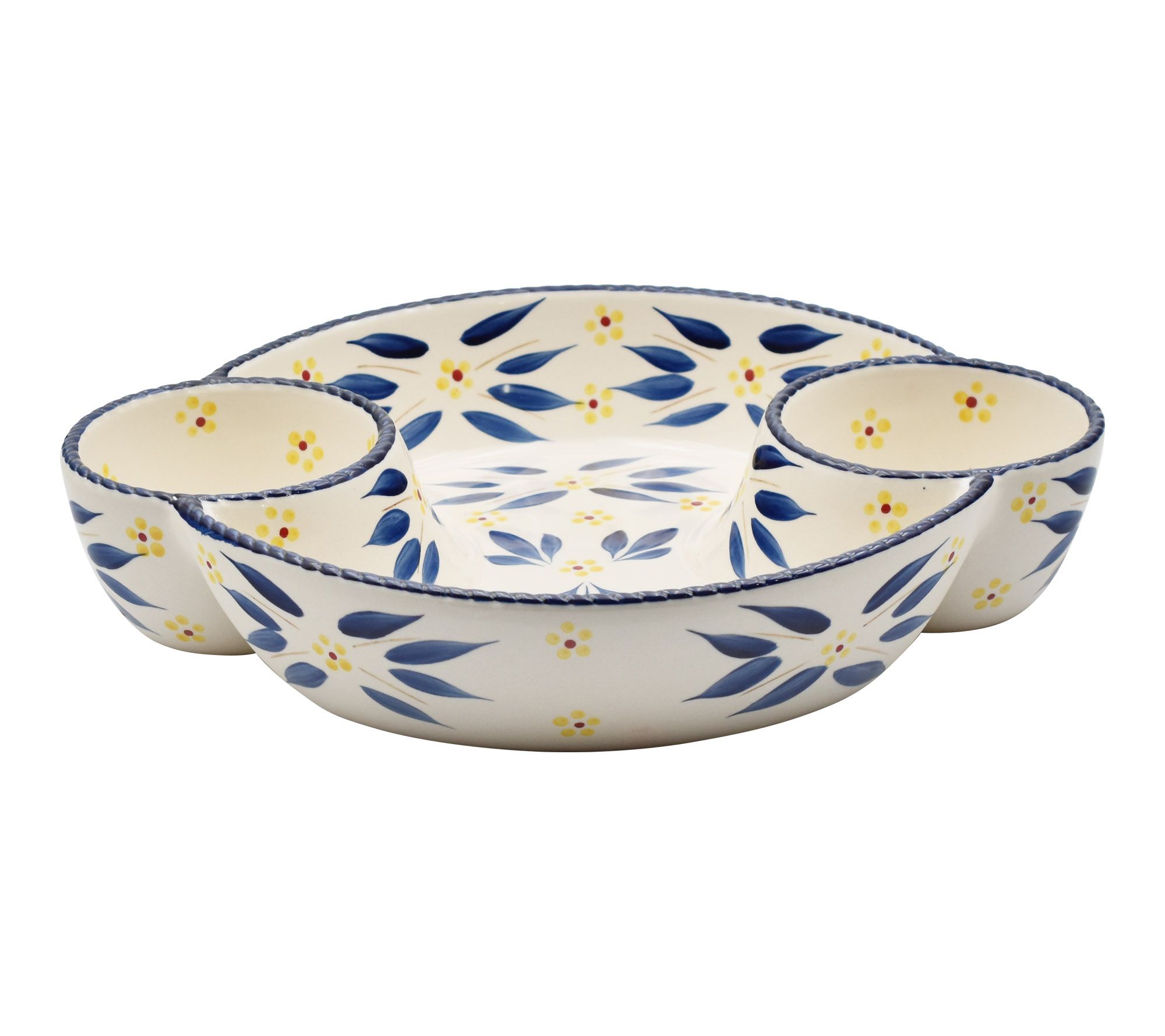 Temp-tations Old World 12" Divided Platter with Dip Bowls