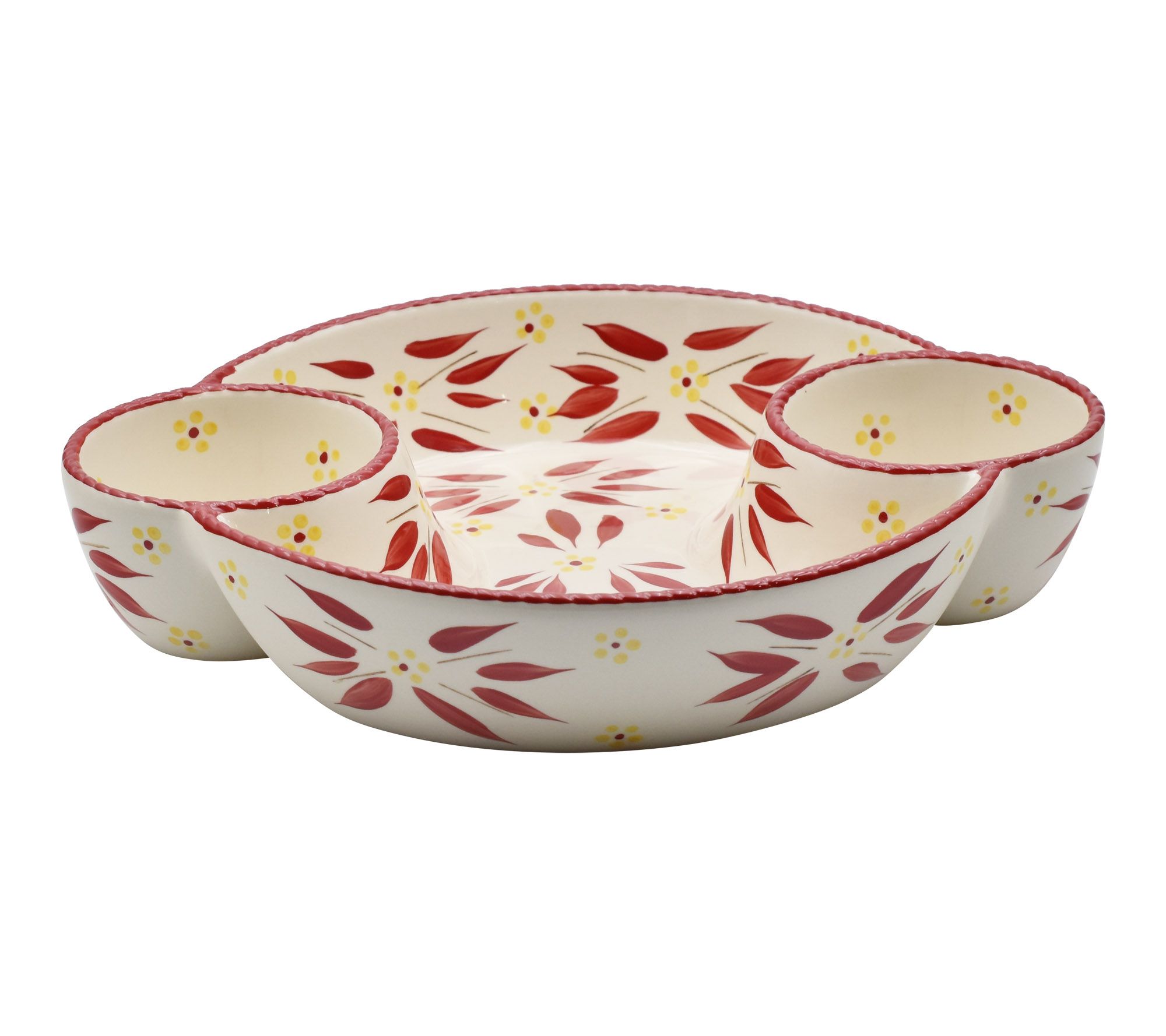 Temp-tations Old World 12" Divided Platter with Dip Bowls