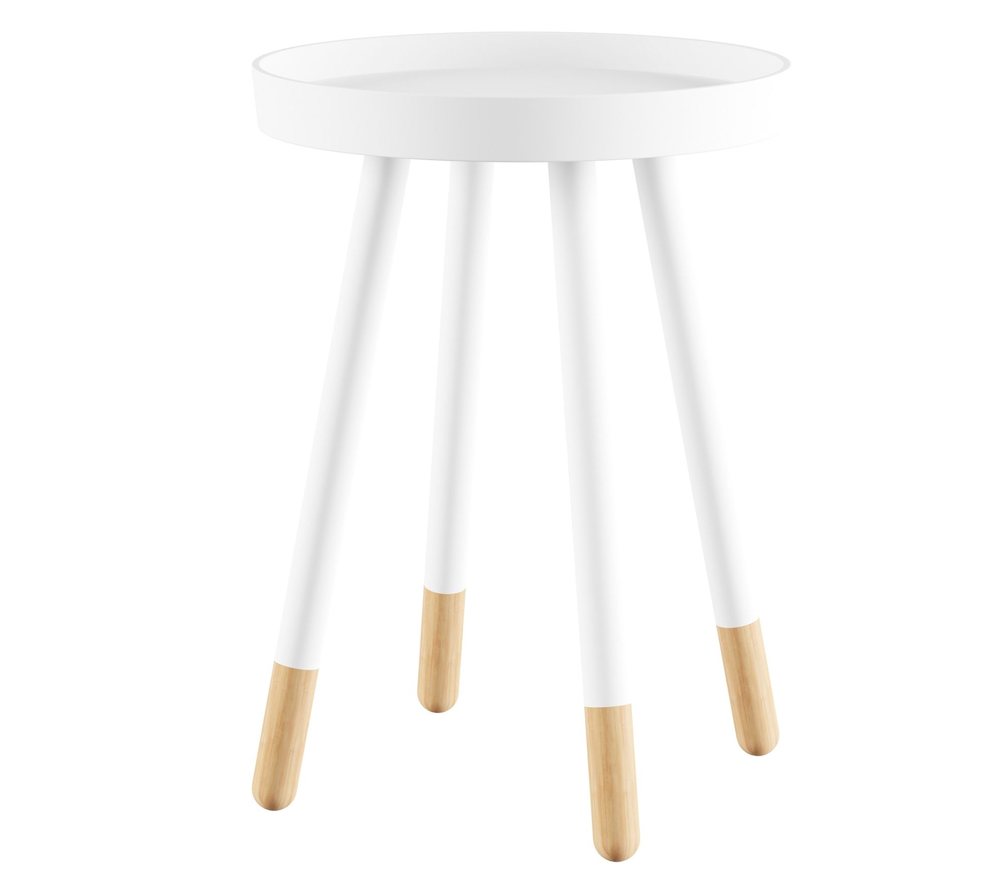 Lavish Home Round End Table 2-Tone Mid-CenturyAccent Table