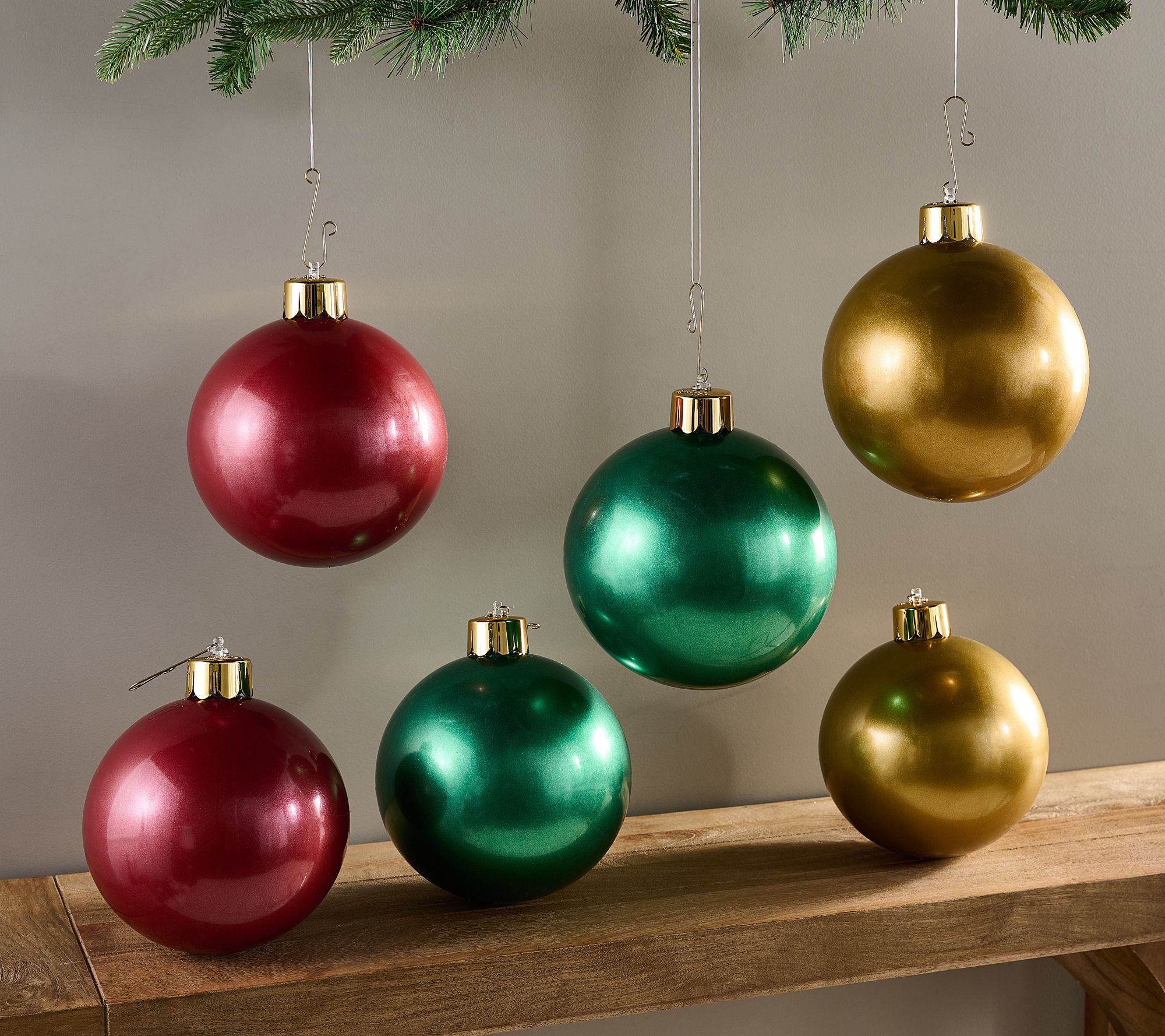 Holiball Set of 6 8" Inflatable Ornaments with Hardware & Pump