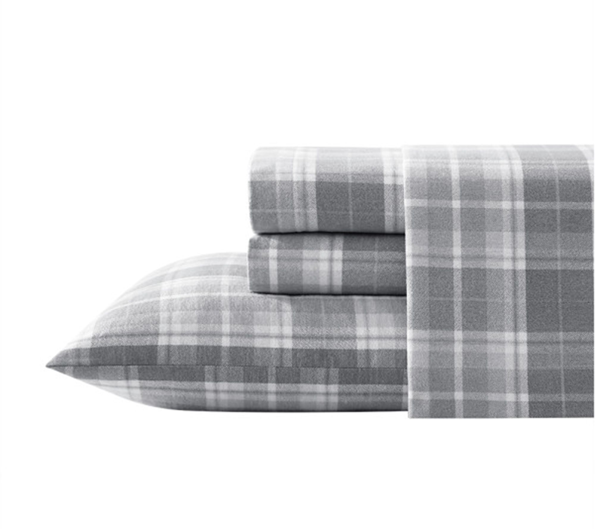 Laura Ashley Mulholland Plaid Grey King Sheet Set