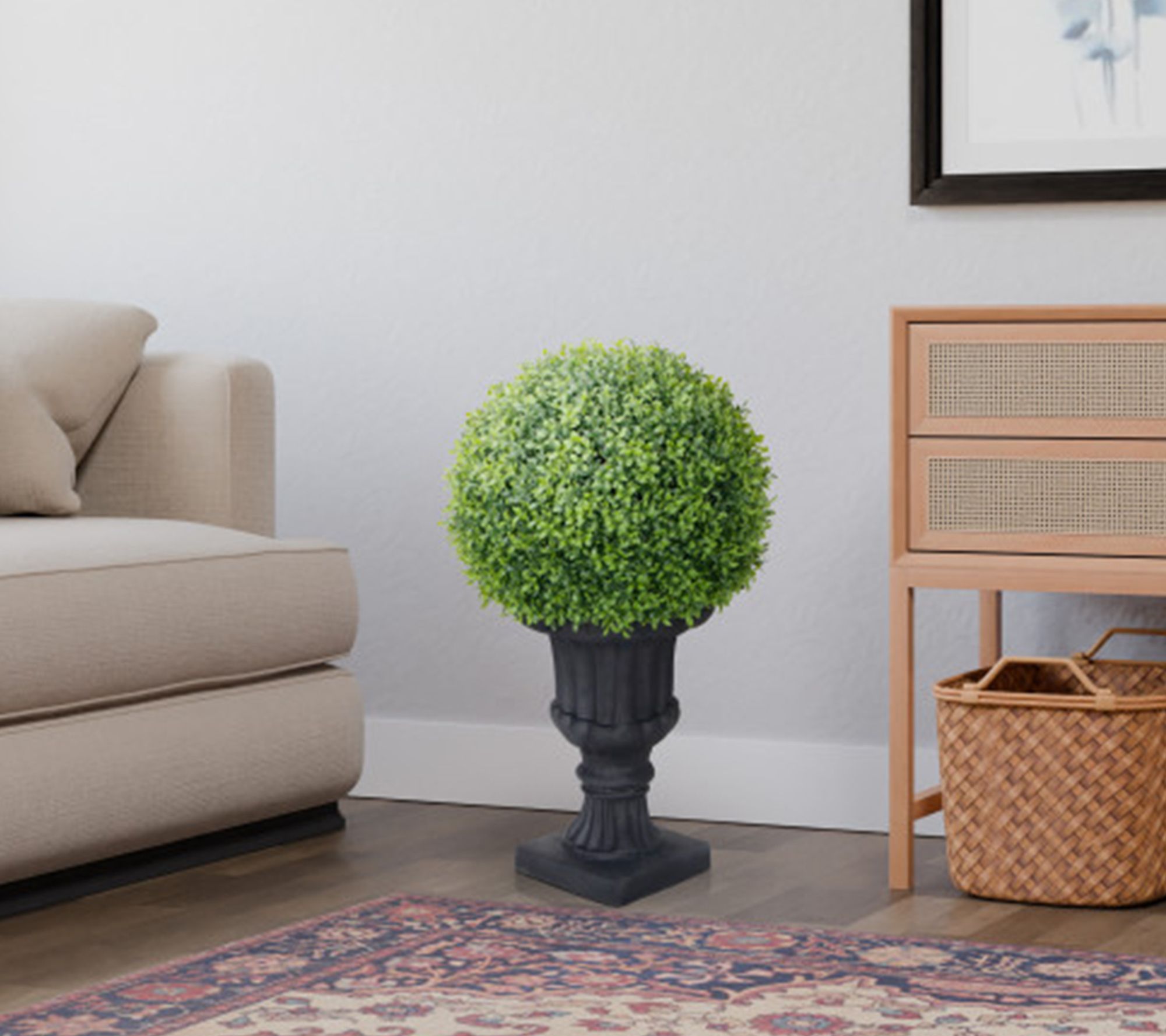 Puleo International 25in Single Ball Topiary Boxwood Tree