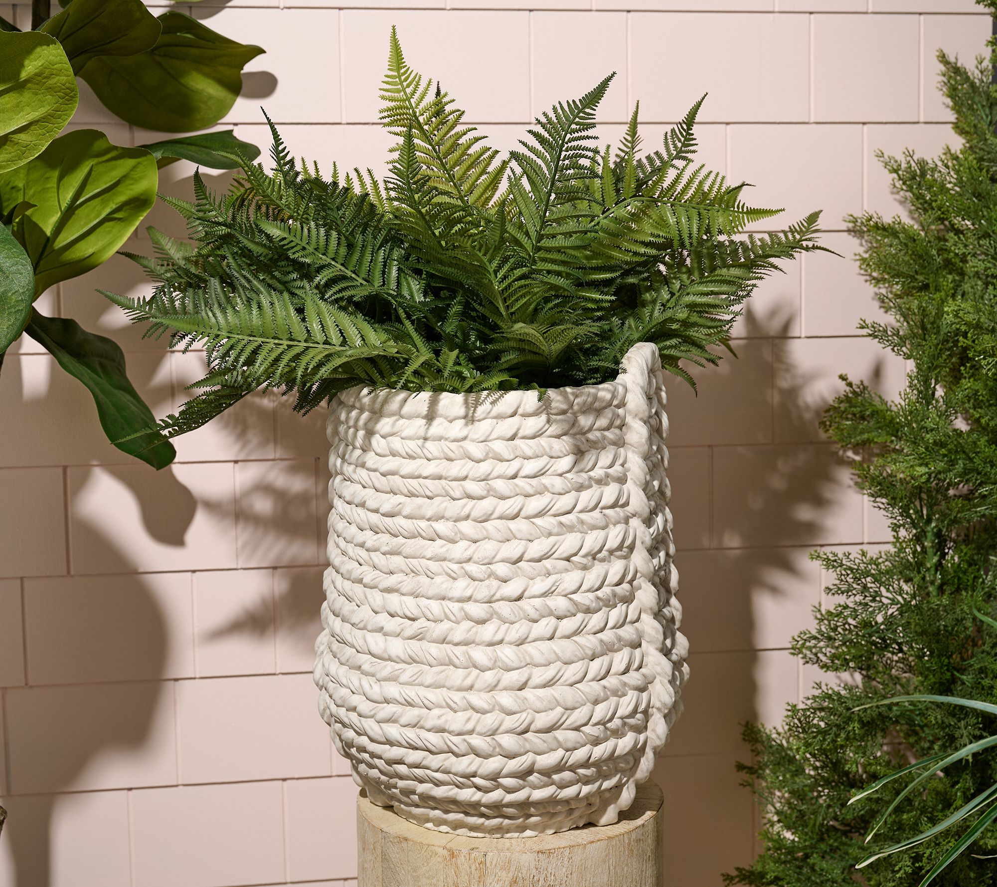 17" Decorative Indoor/Outdoor Basket-Style Planter by Kim Gravel