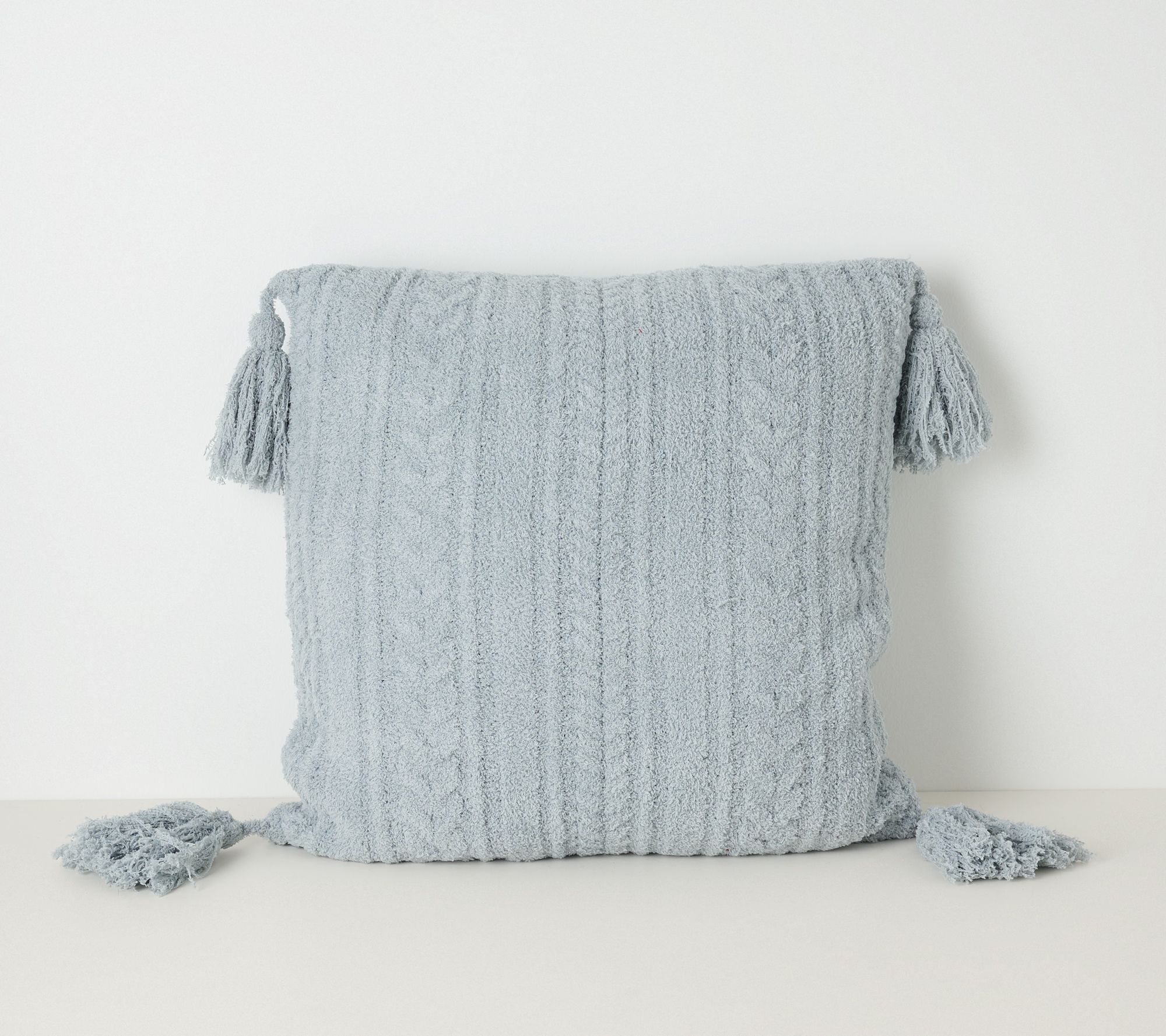 Barefoot Dreams CozyChic 20"x20" Cable Pillow with Tassels
