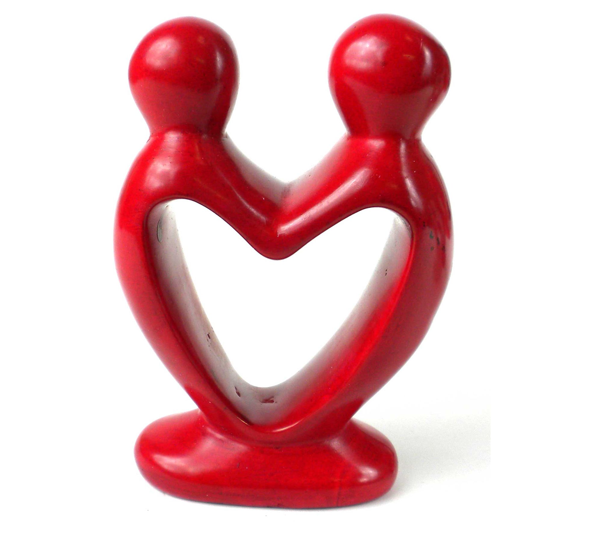 Global Crafts Soapstone Lovers Heart- 4 Inch