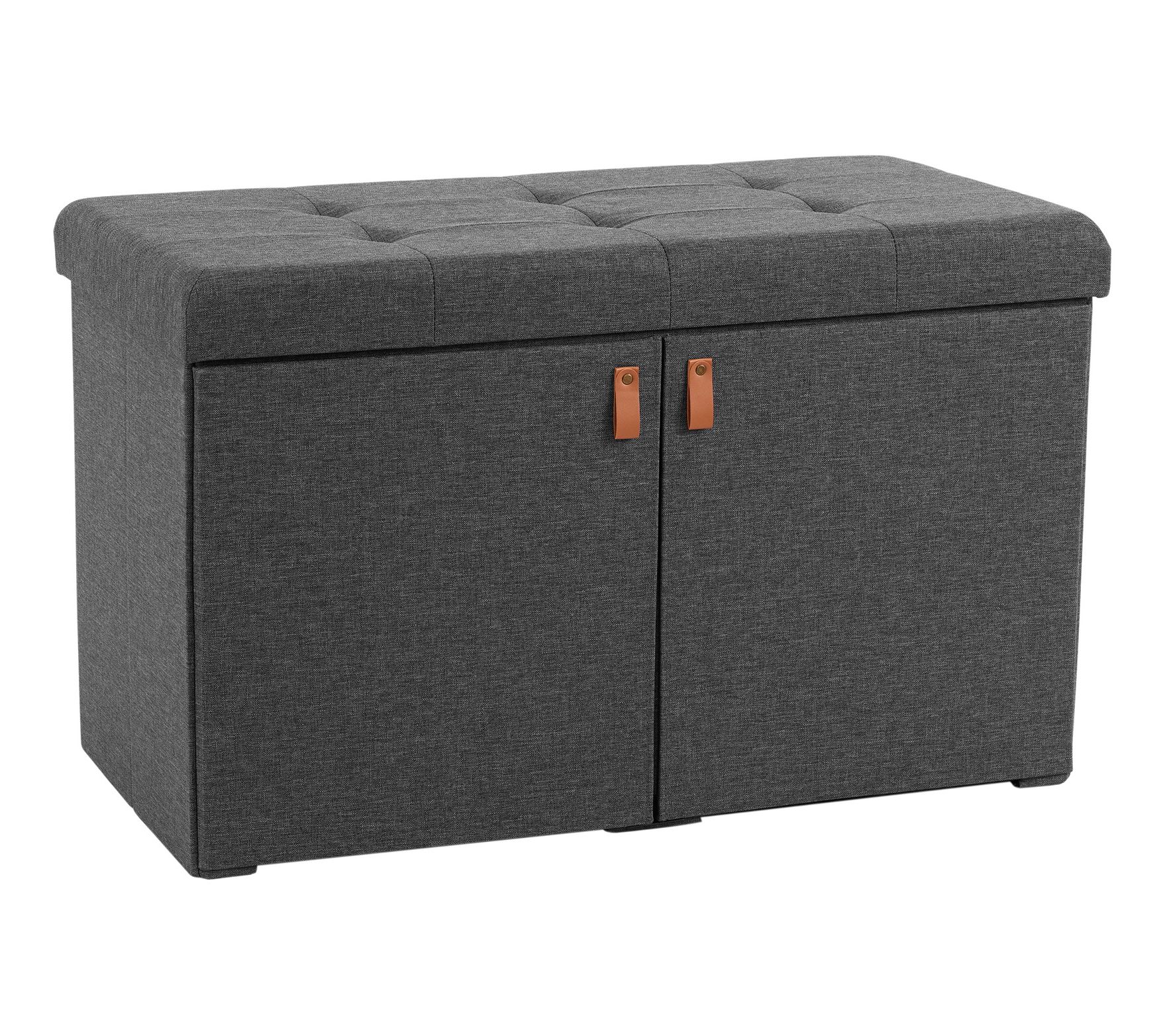 Seville Classics 6-Bin Tufted Entryway Shoe Storage Bench