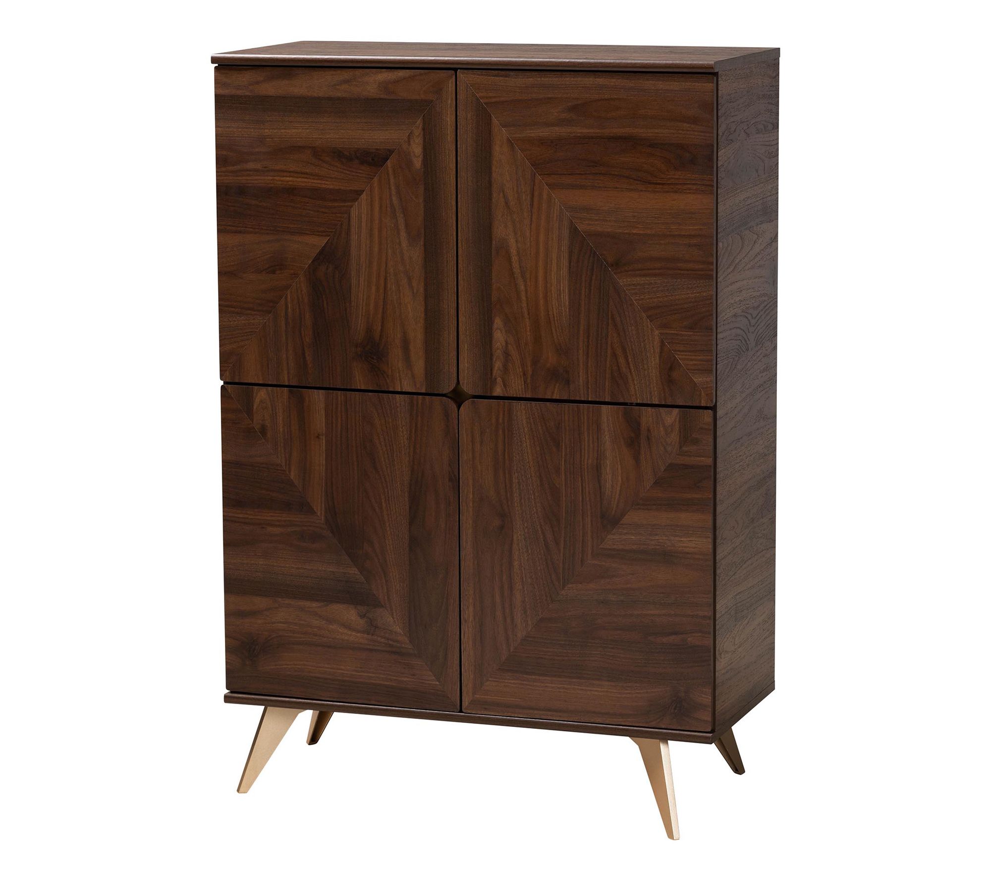 Baxton Studio Graceland Walnut Brown Wood Shoe Cabinet