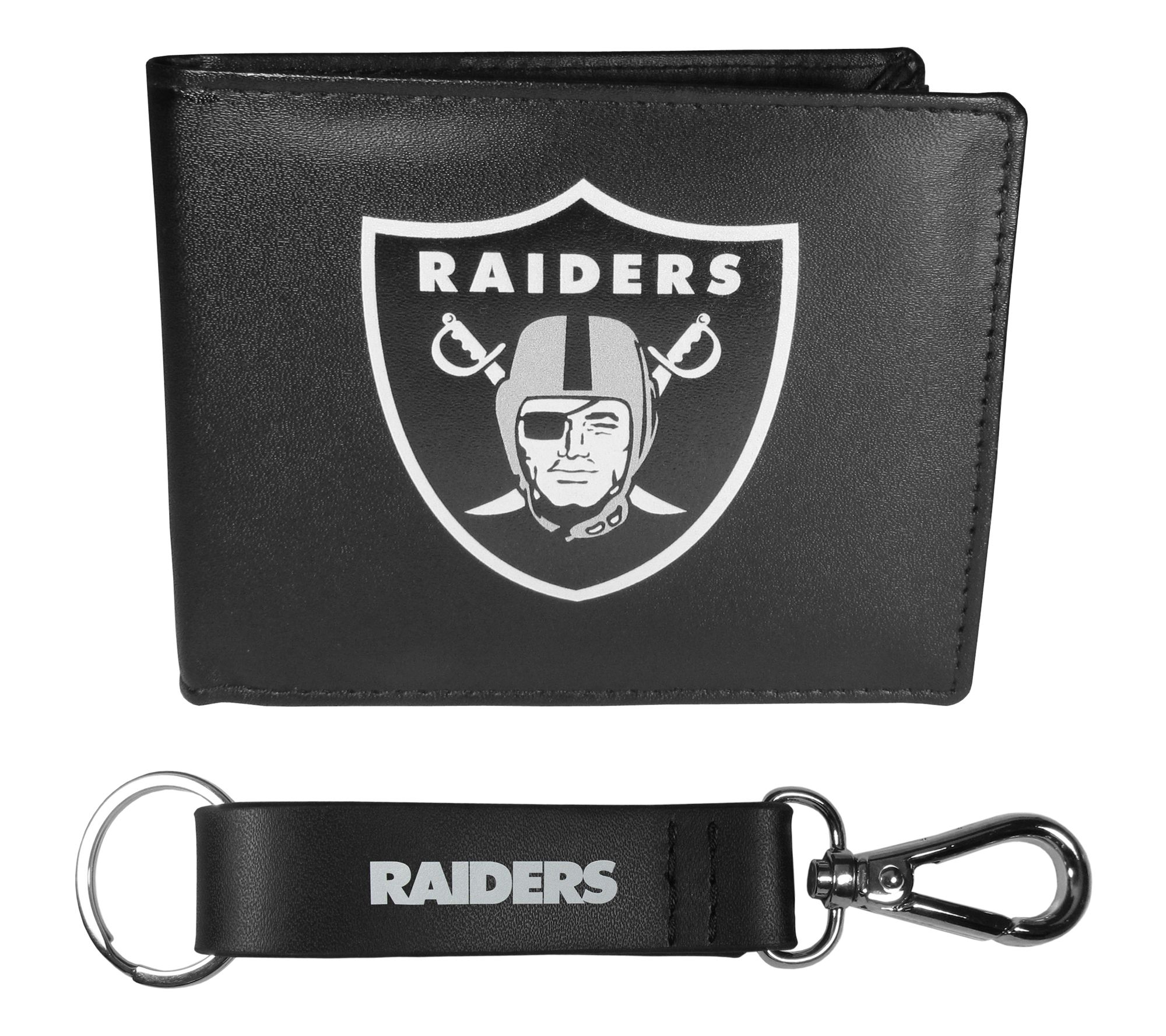 Siskiyou Sports NFL Leather Bi-Fold Wallet & Strap Key Chain