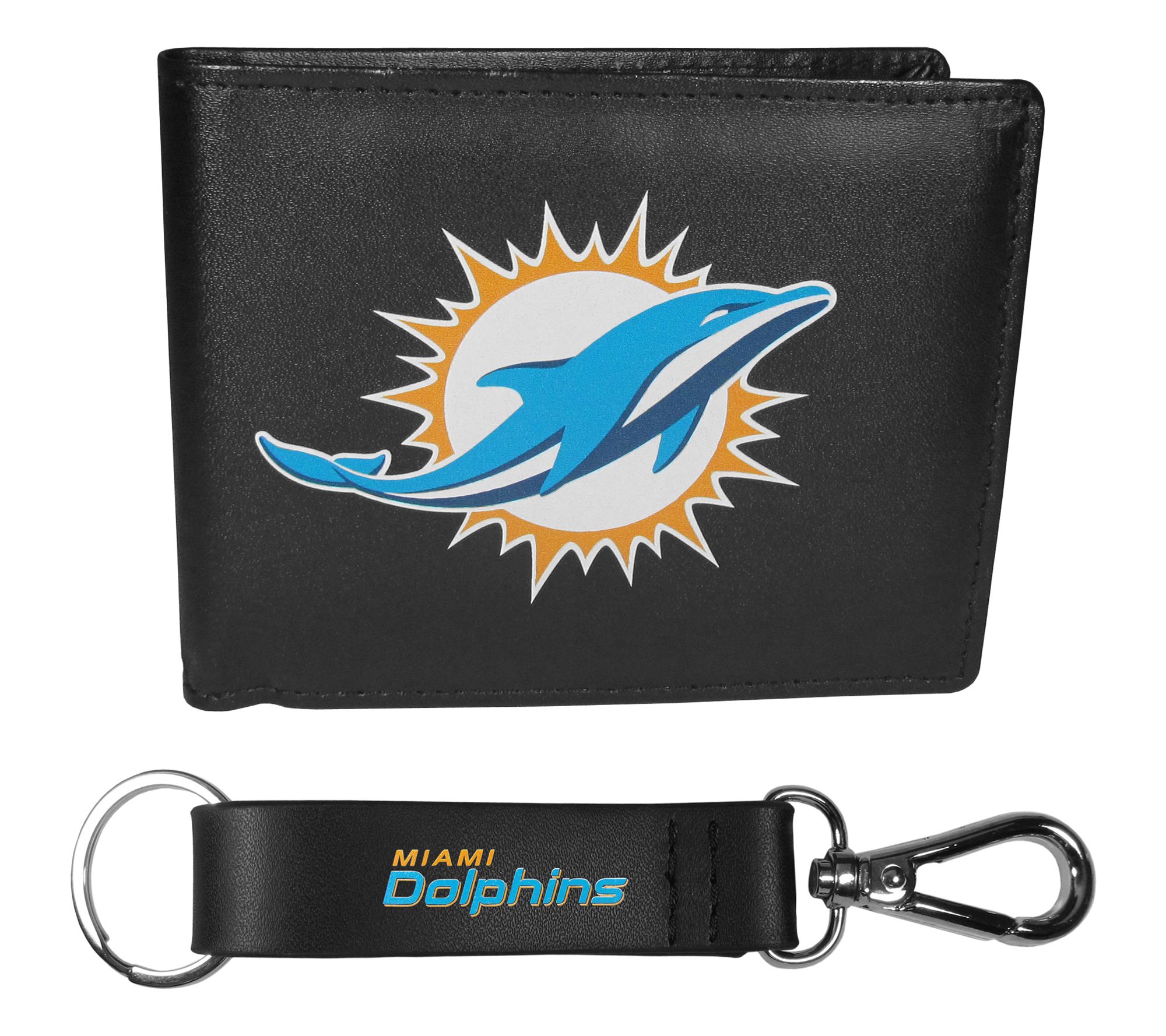 Siskiyou Sports NFL Leather Bi-Fold Wallet & Strap Key Chain