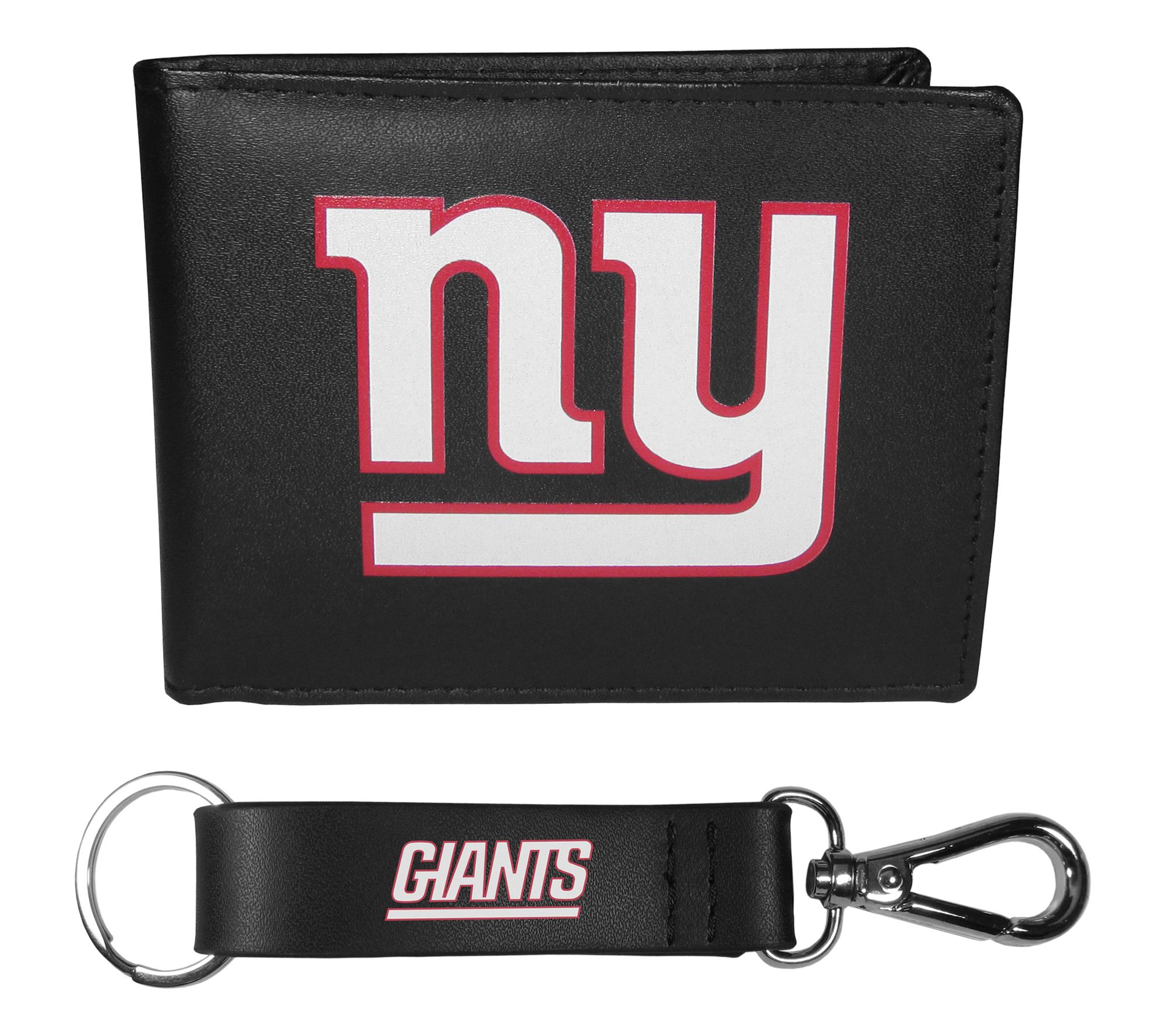 Siskiyou Sports NFL Leather Bi-Fold Wallet & Strap Key Chain