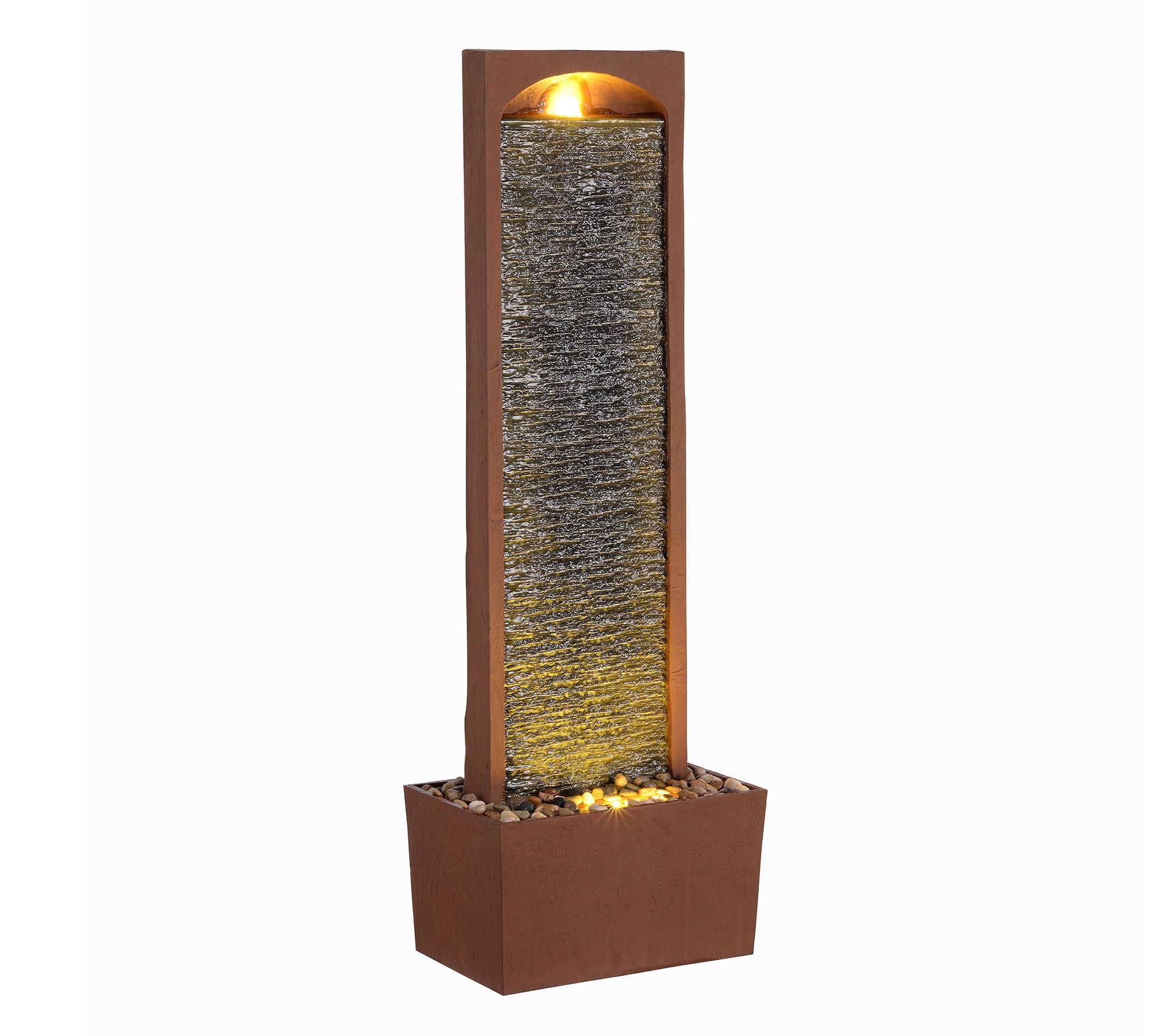 Teamson Home 38.5" Contemporary Outdoor LED Waterfall Fountain