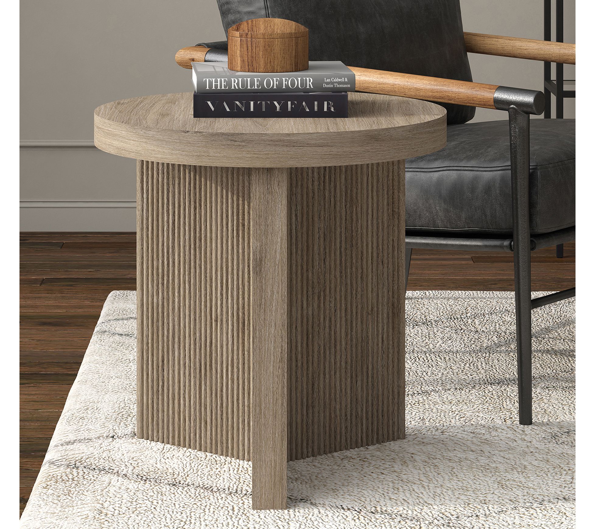 Hudson&Canal Holm 22" Wide Round Side Table