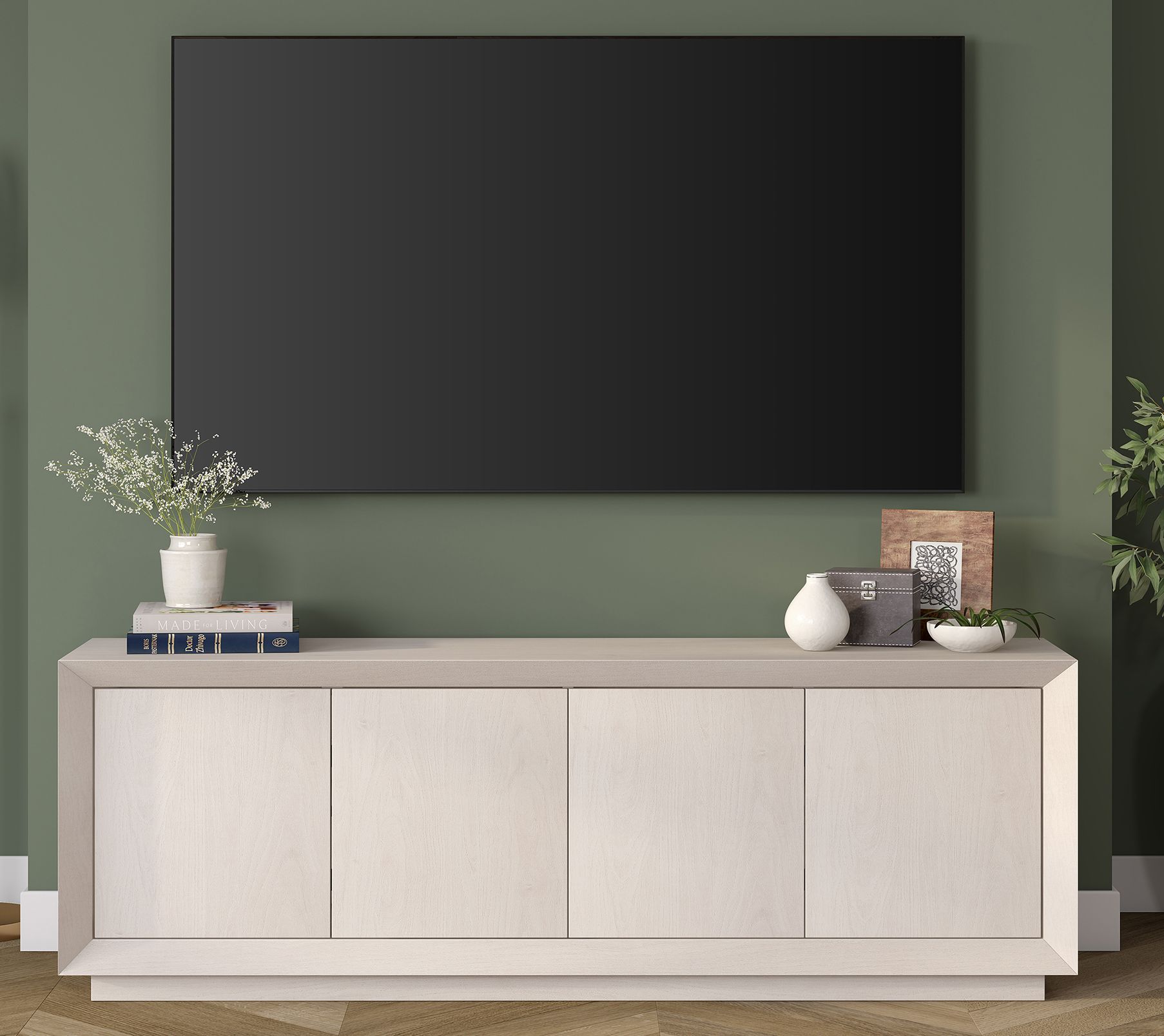 Hudson&Canal Oswald Rectangular TV Stand for TV's up to 75"