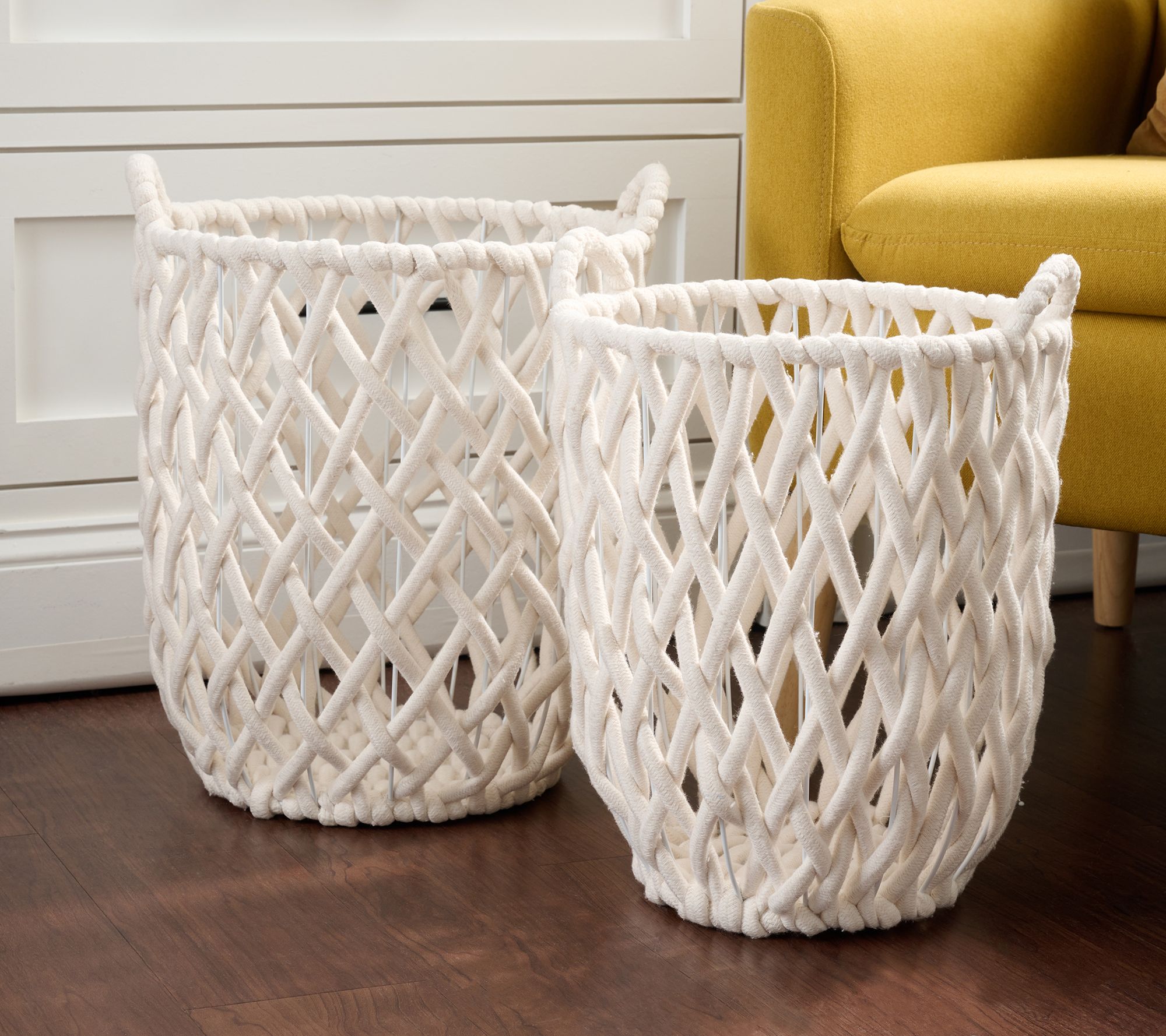 "As Is" Home Reflections Set of 2 Nesting Rope Floor Baskets