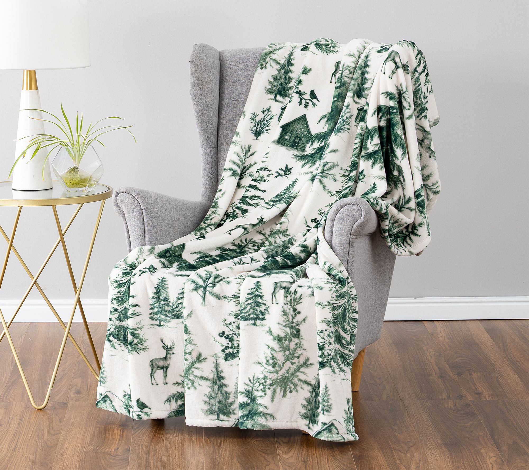 Berkshire Velvetsoft 60x70 Holiday Throw w/ Plush Gift Bag
