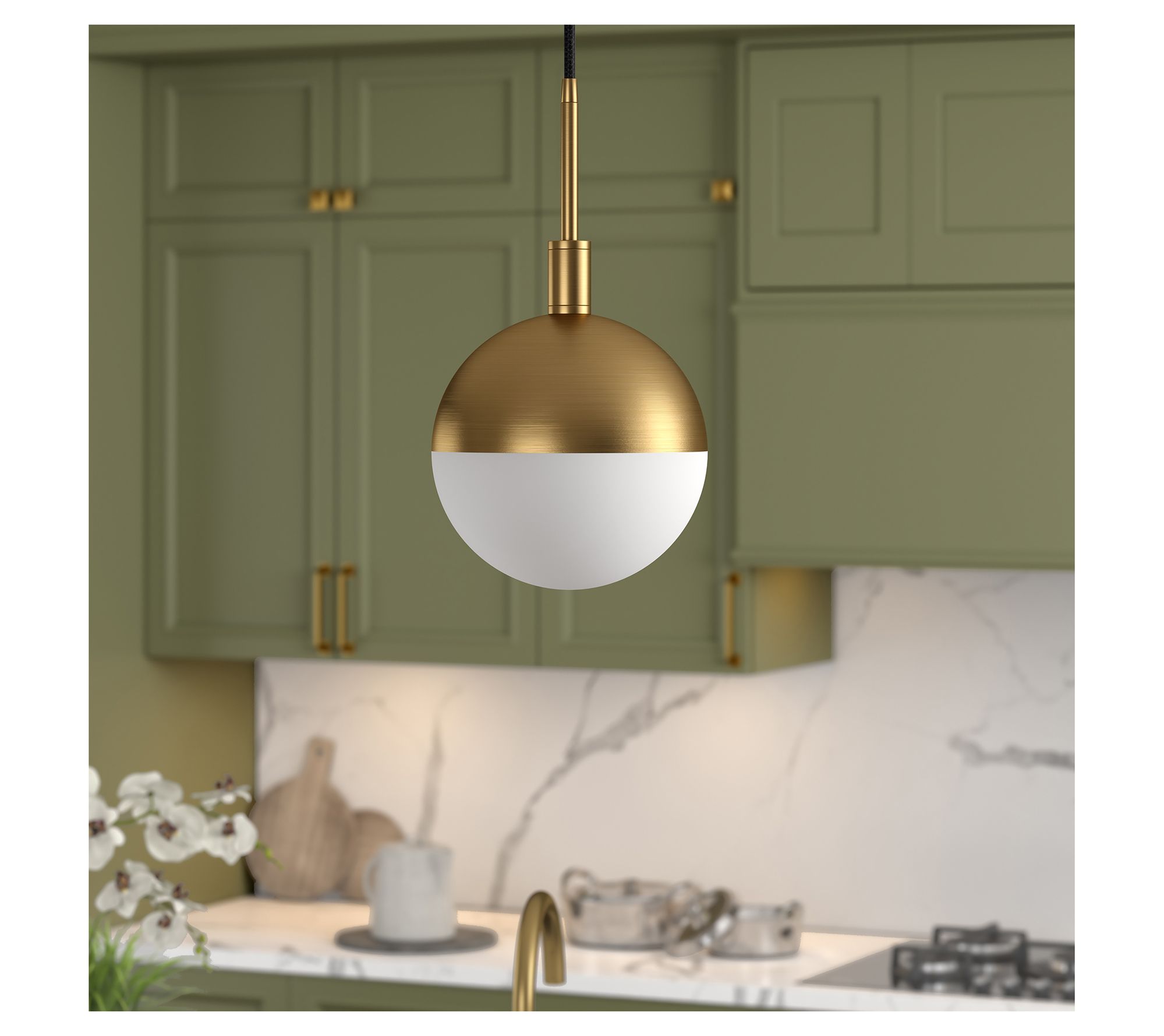 Hudson&Canal Orb 8" Wide Small Pendant with Glass Shade