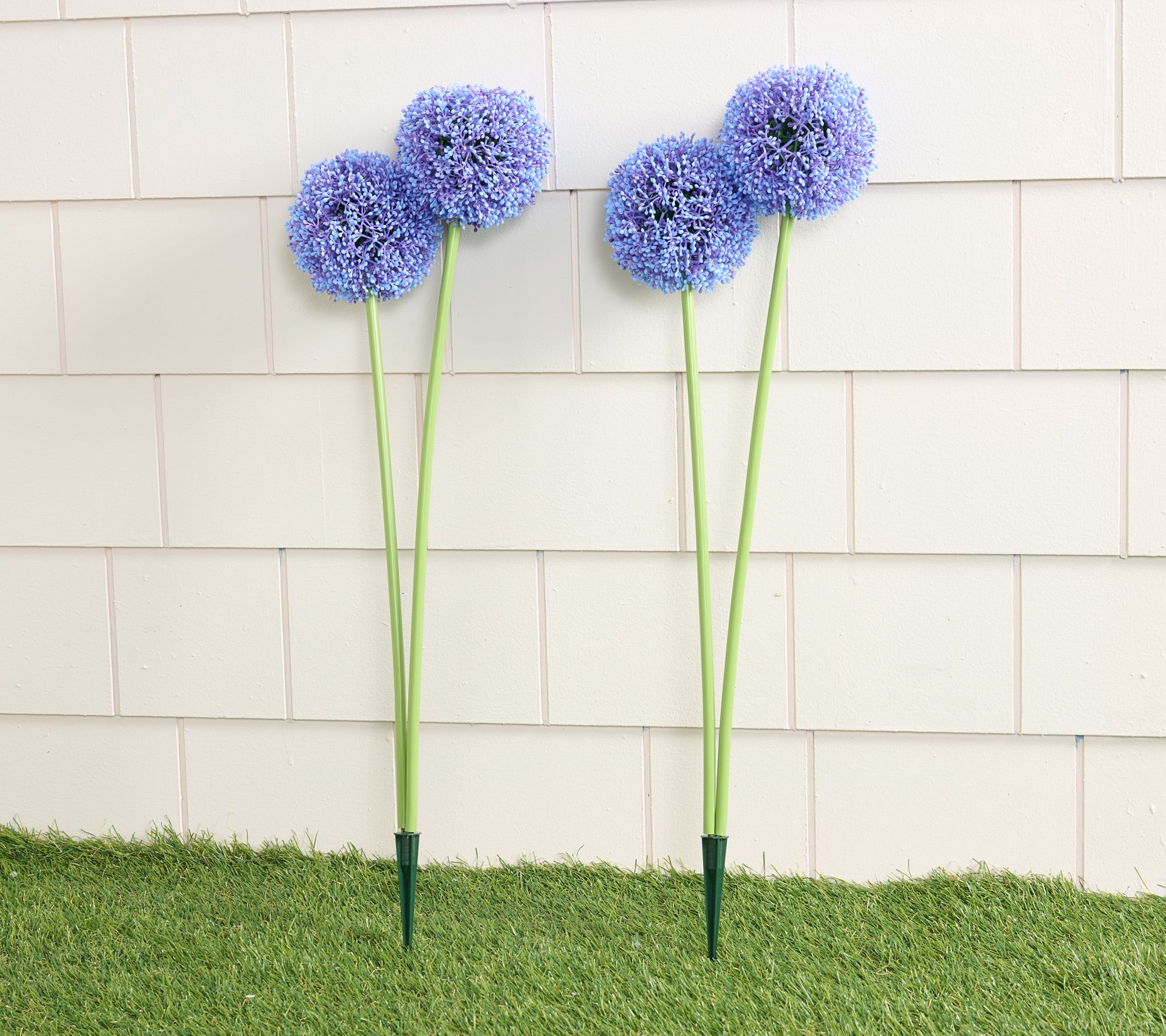 Wicker Park Set of 2 20" Allium Floral Cluster Stakes