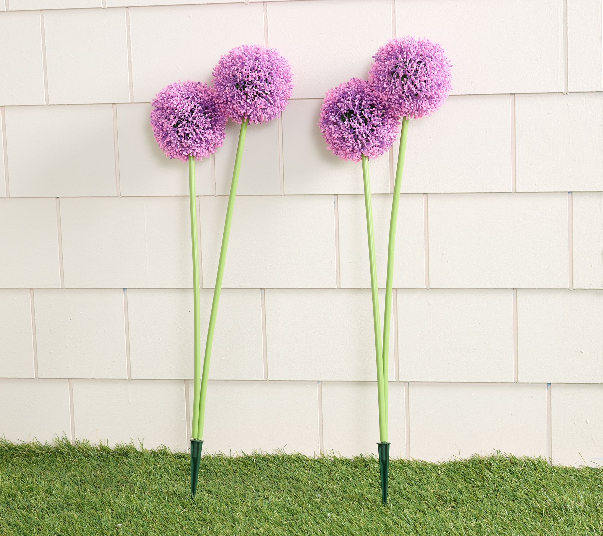 Wicker Park Set of 2 20" Allium Floral Cluster Stakes