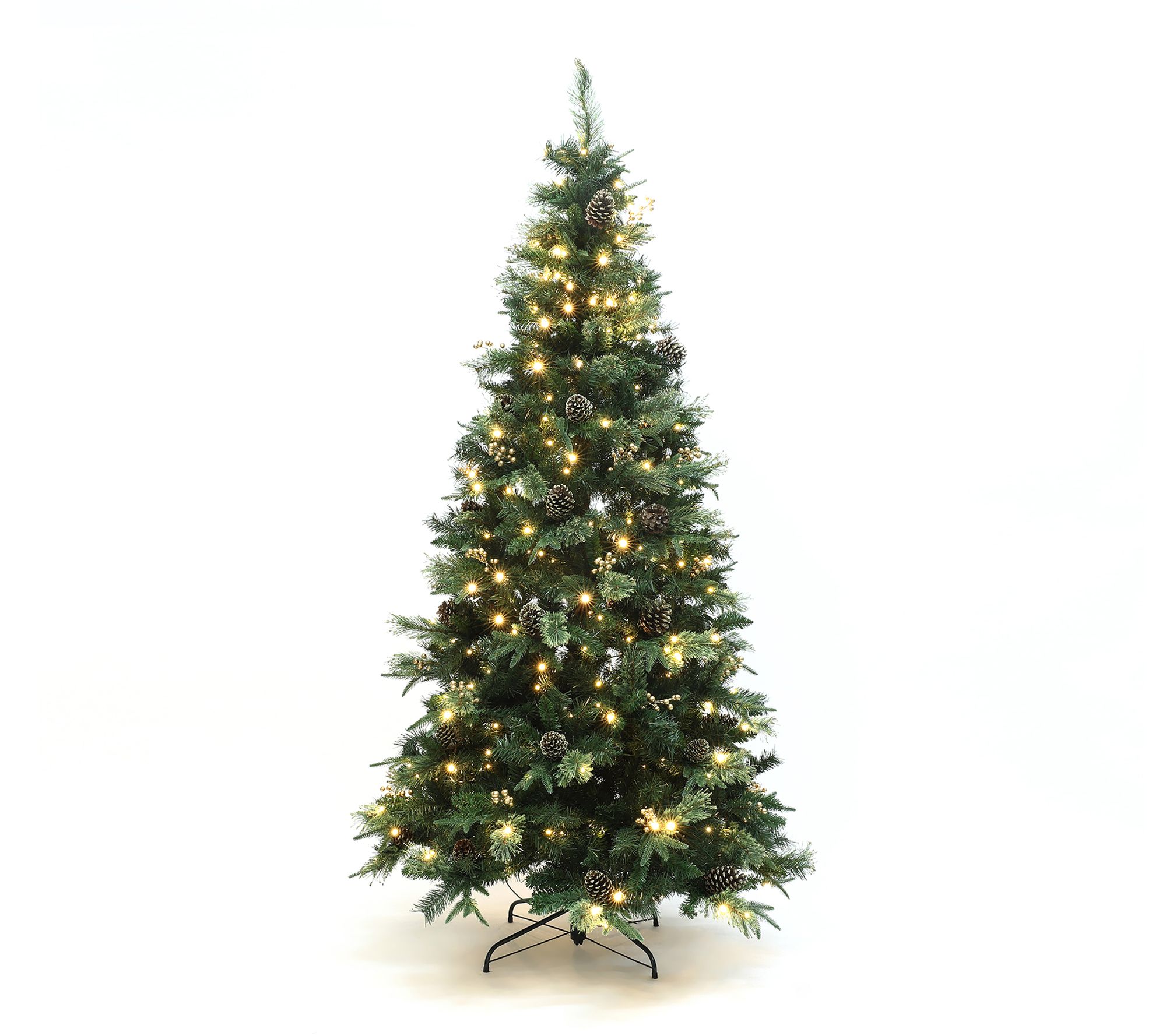 LuxenHome 7.5Ft Pre-Lit Artificial Pine Xmas Tree with Stand
