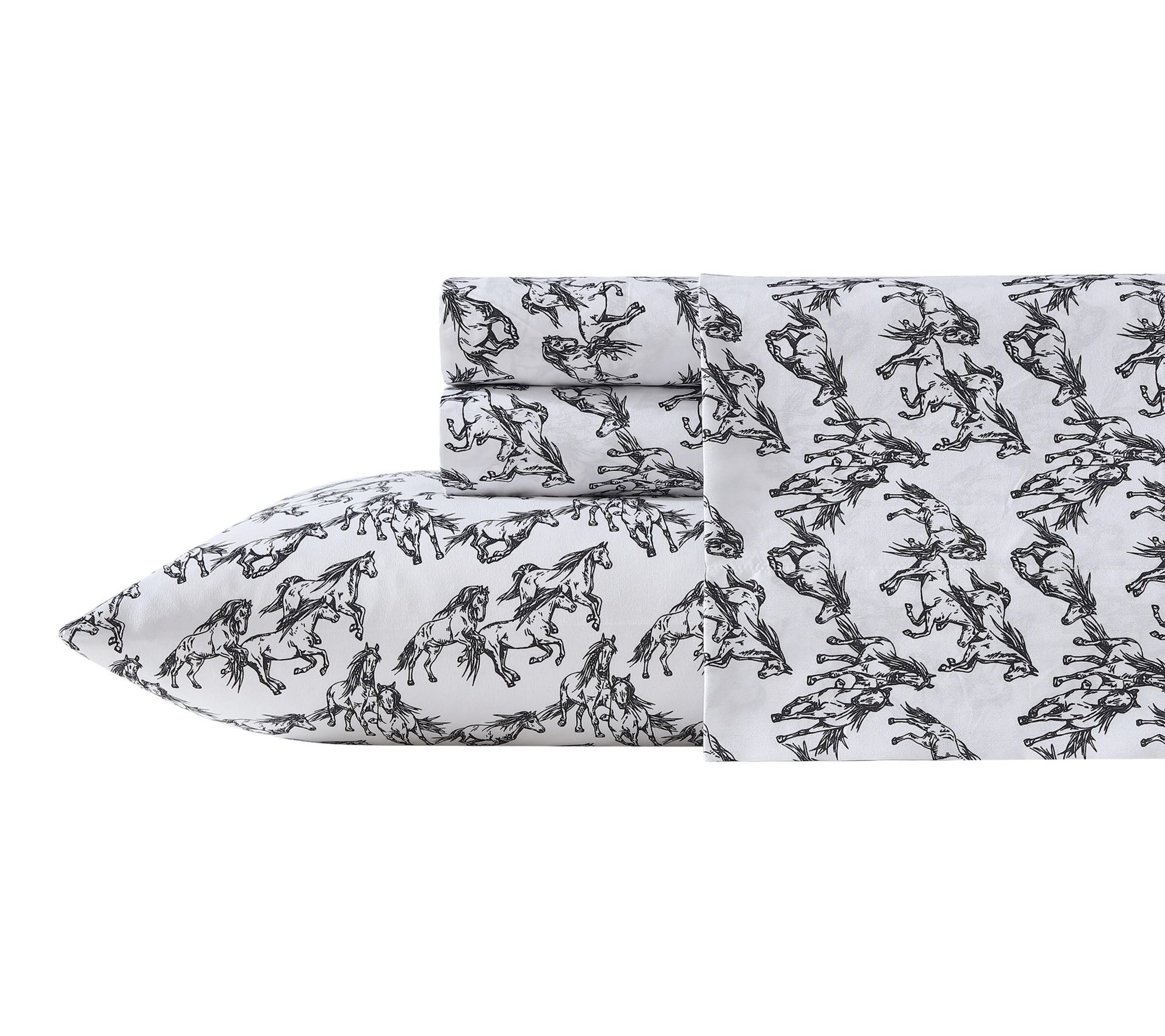 Wrangler Mustangs Black King Microfiber Sheet Set