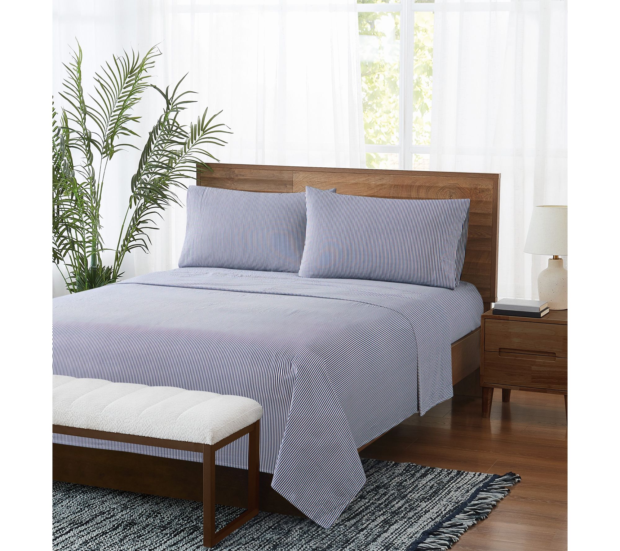 Brooklyn Loom Pinstripe Twin 3 Piece Sheet Set