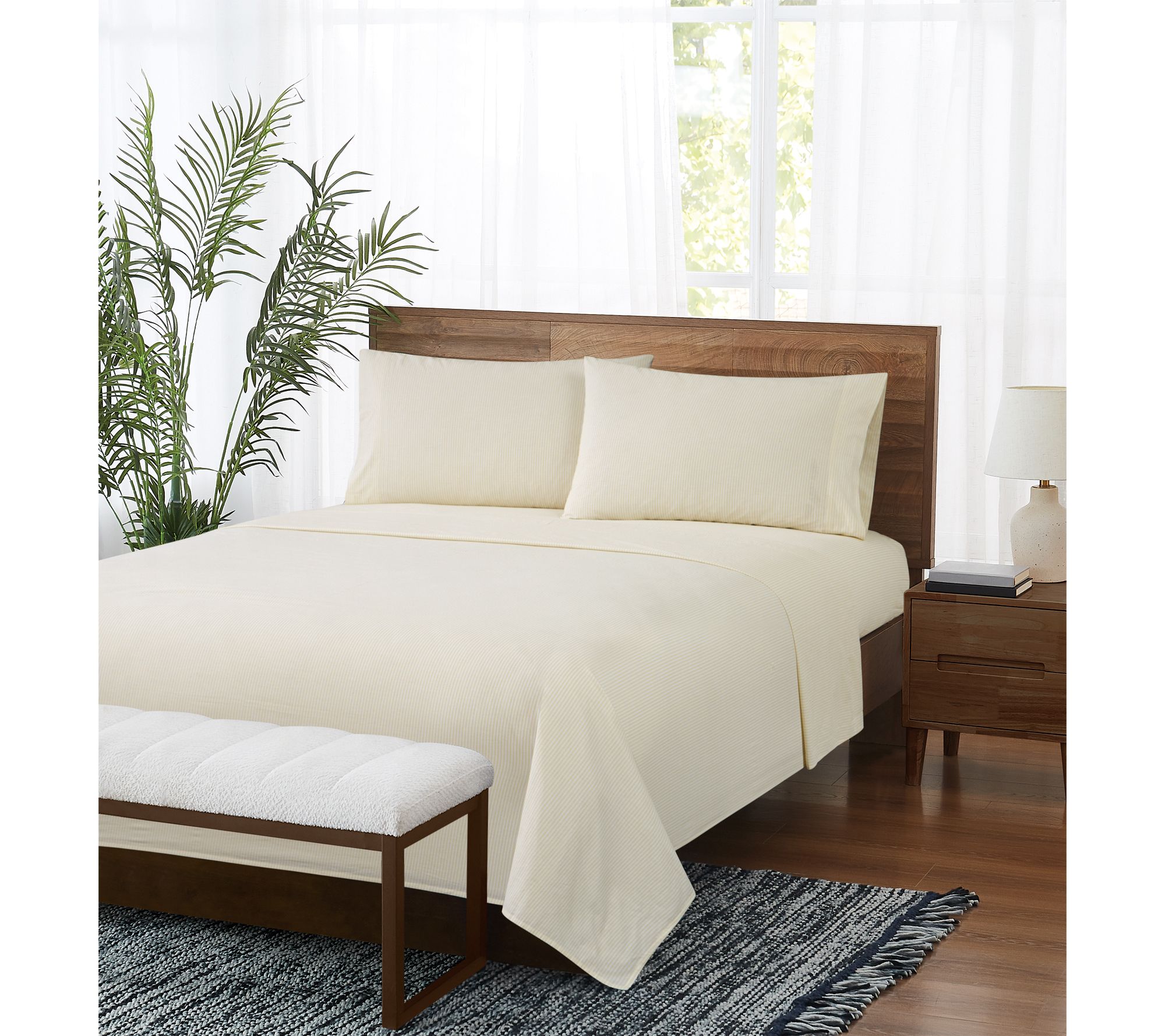 Brooklyn Loom Pinstripe Twin 3 Piece Sheet Set