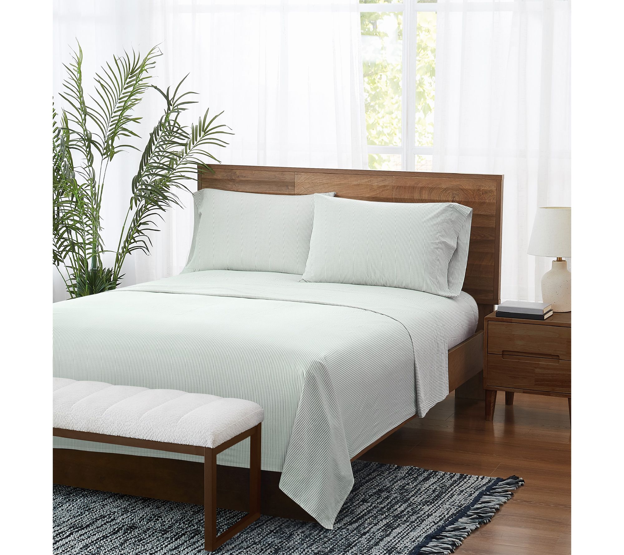 Brooklyn Loom Pinstripe Twin 3 Piece Sheet Set