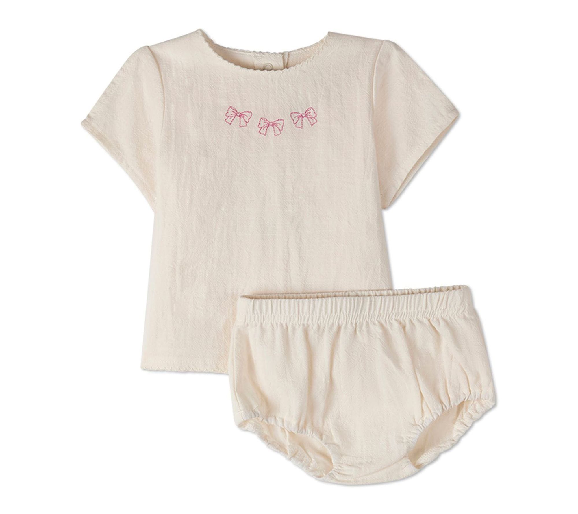 MiniMoi 2 Piece Girls The Most Perfect Bows Cotton Bloomer Set