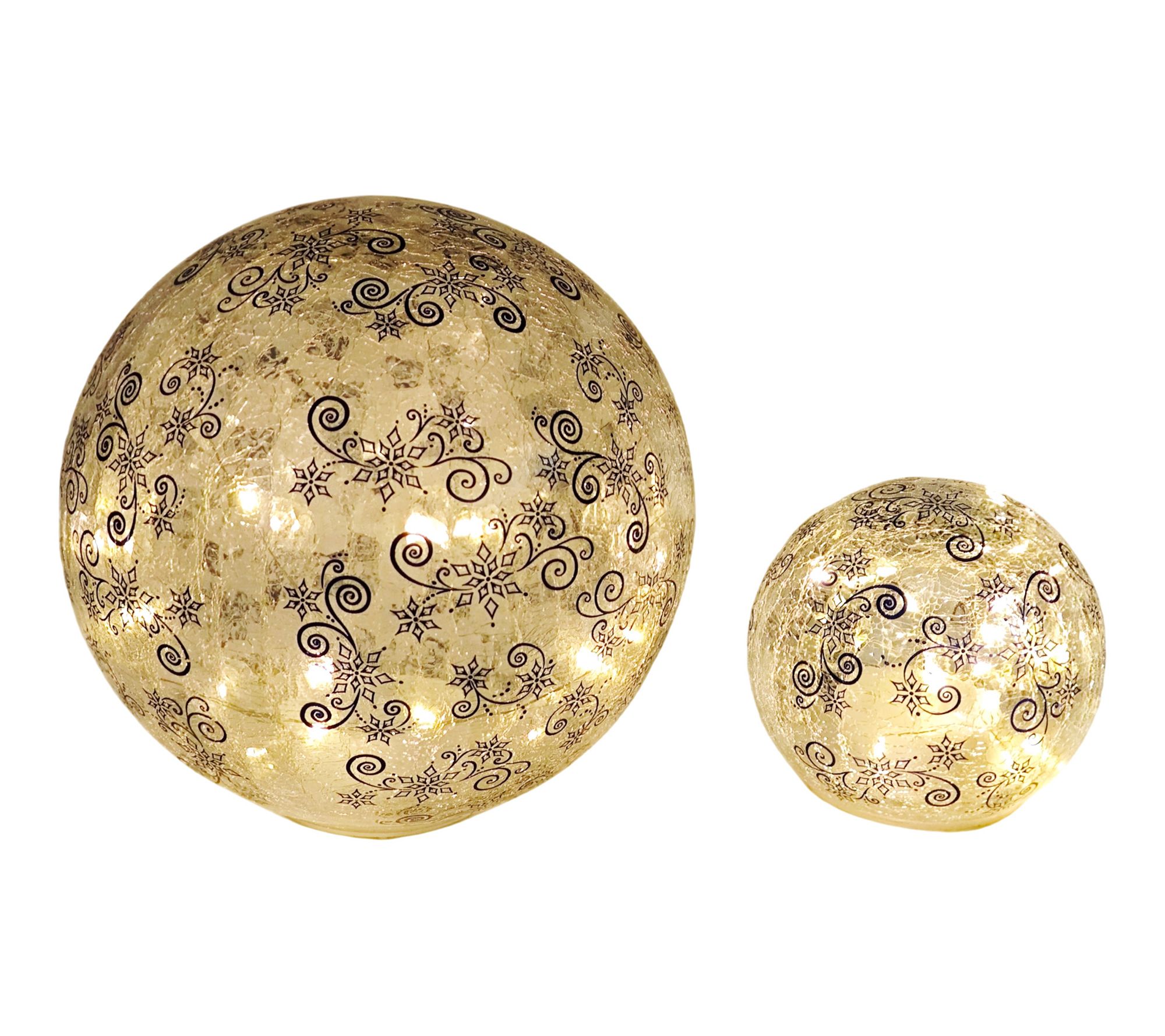Temp-tations Seasonal Set of 2 Crackle Glass Spheres