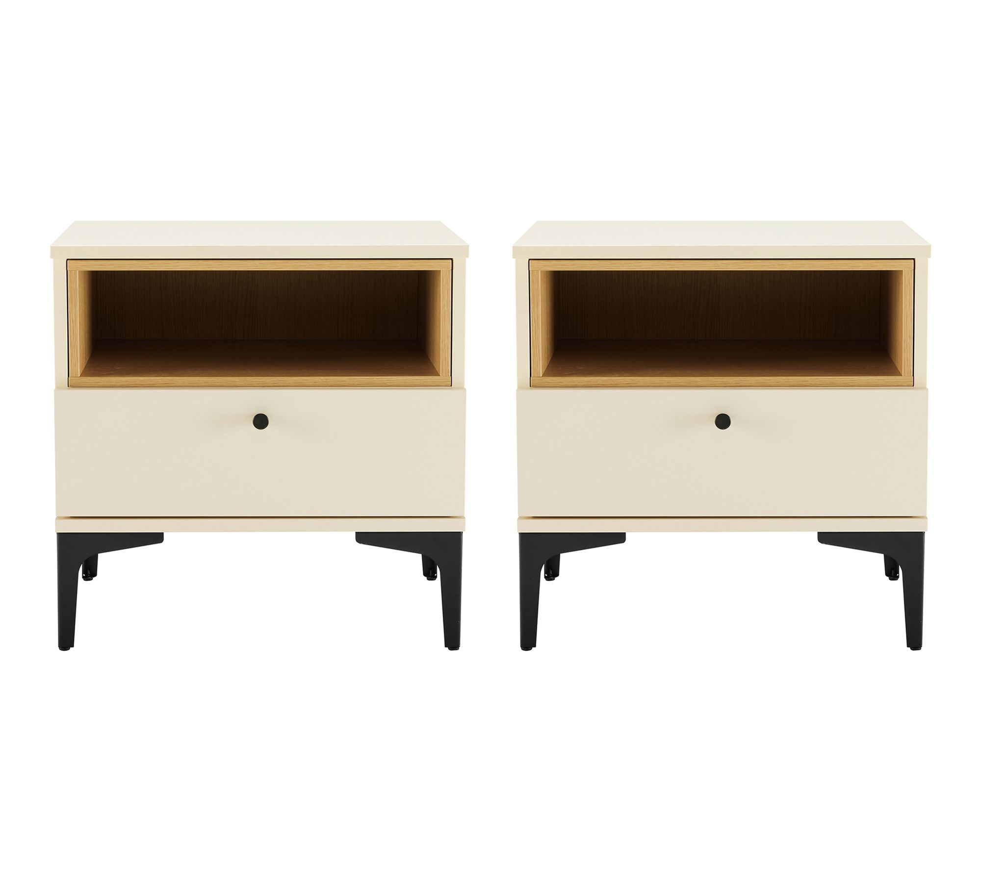 Manhattan Comfort Amara 20" Nightstand (1-Drawer) - Set of 2