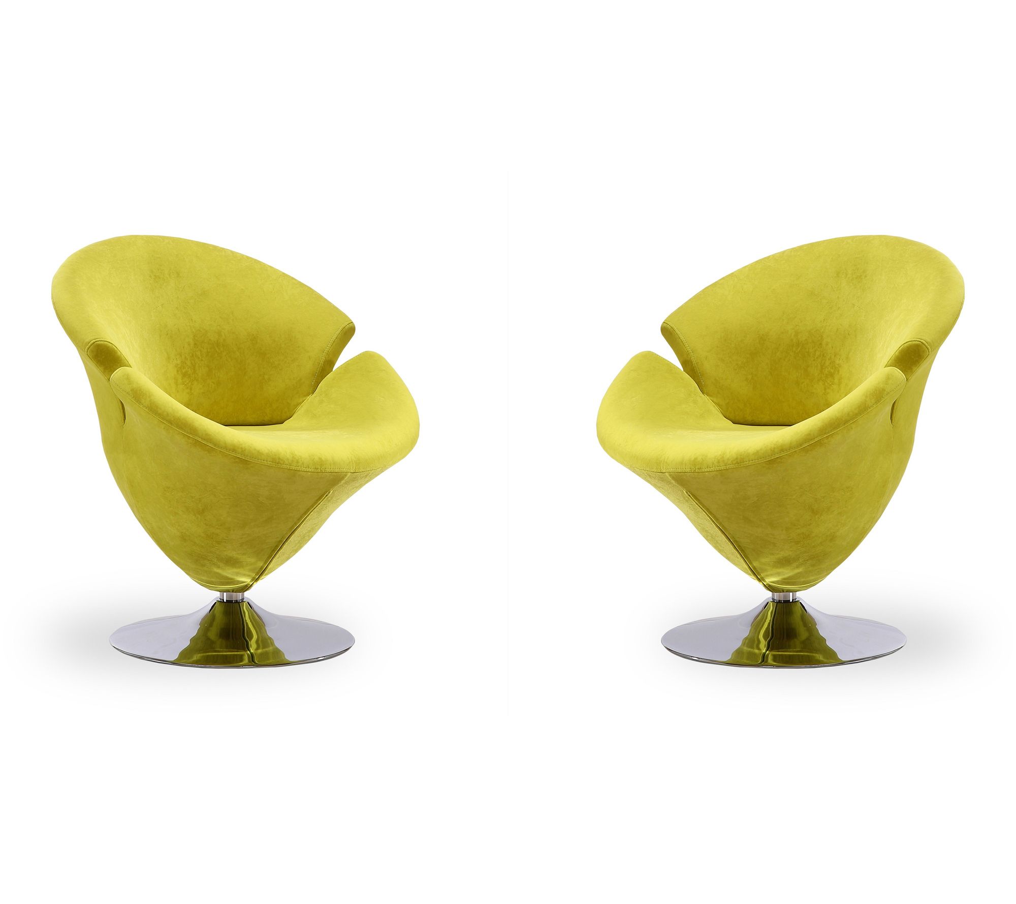 Manhattan Comfort Tulip Velvet Swivel Lounge Chair - Set of 2
