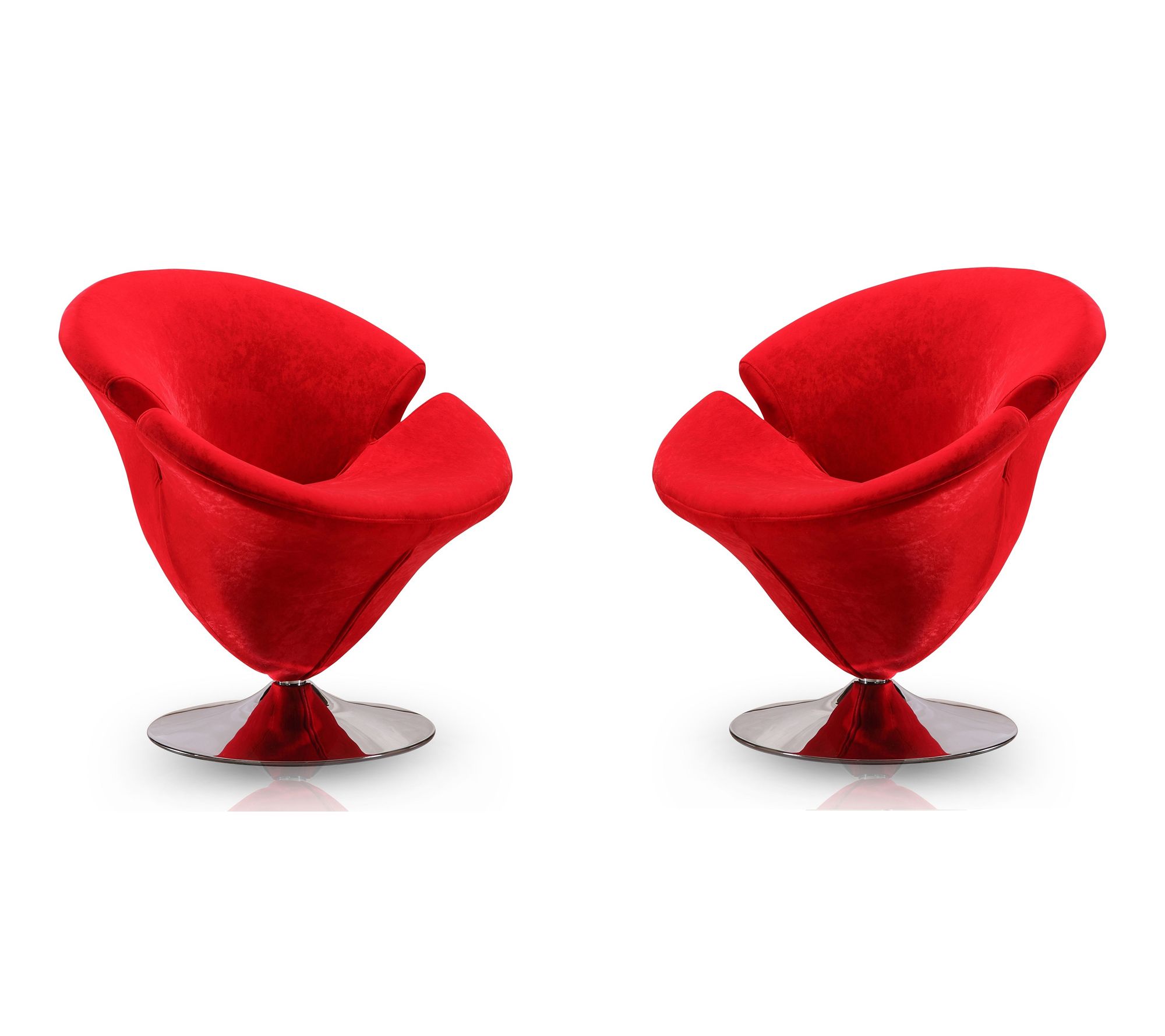 Manhattan Comfort Tulip Velvet Swivel Lounge Chair - Set of 2
