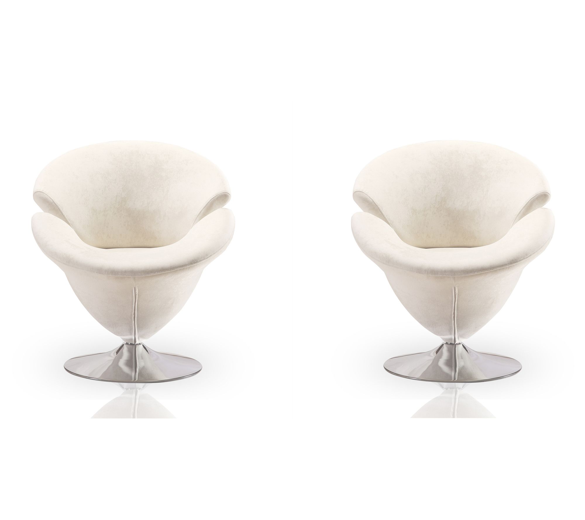 Manhattan Comfort Tulip Velvet Swivel Lounge Chair - Set of 2