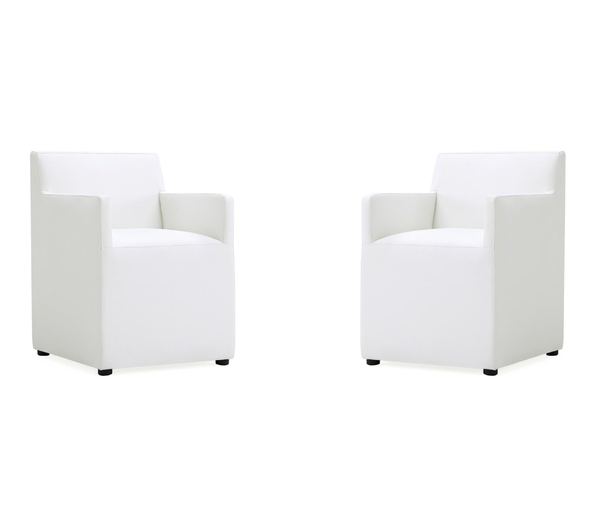 Manhattan Comfort Anna Square Vegan Leather Armchair- Set of 2