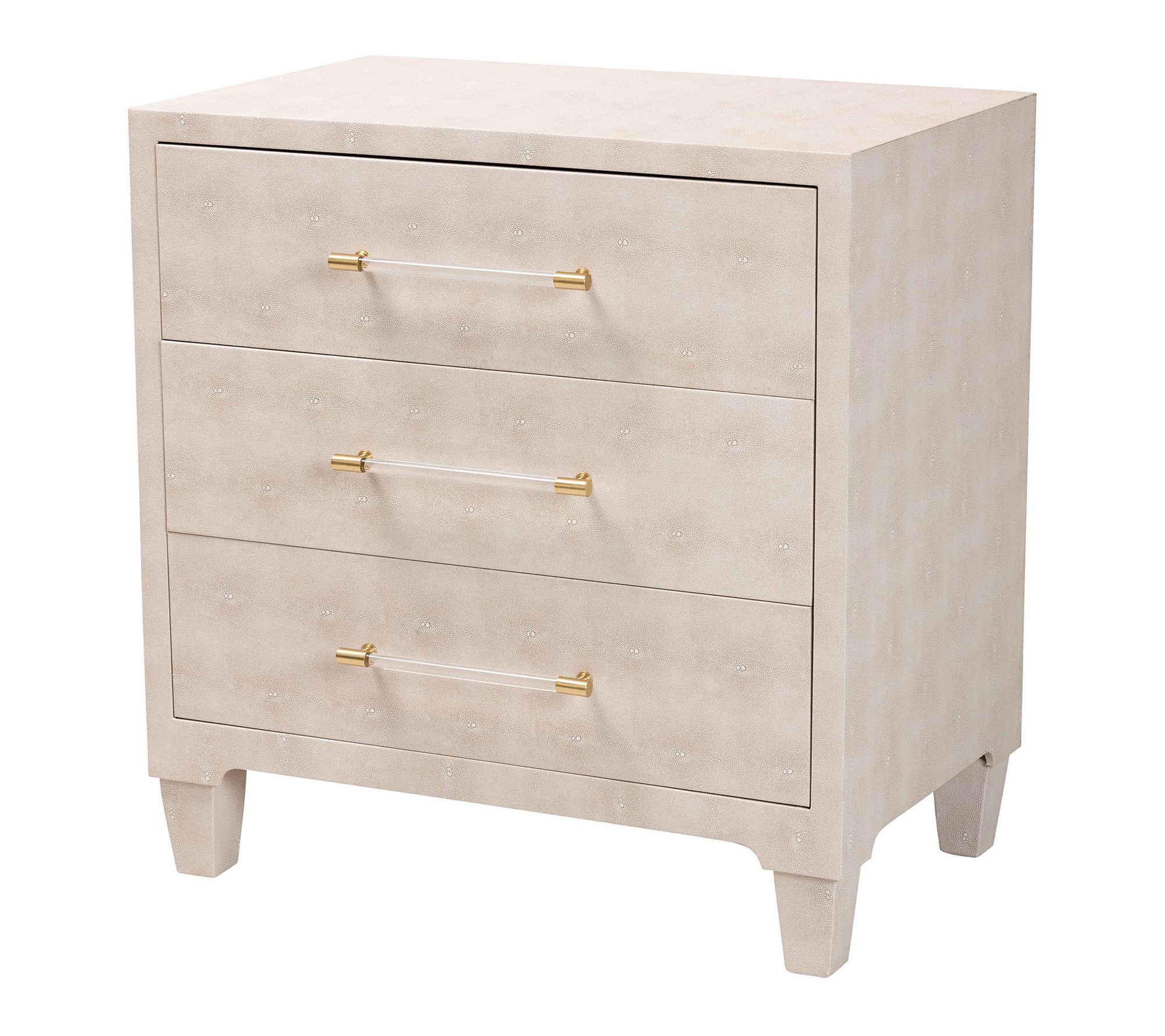 Baxton Studio Nira Beige Faux Shagreen StorageCabinet