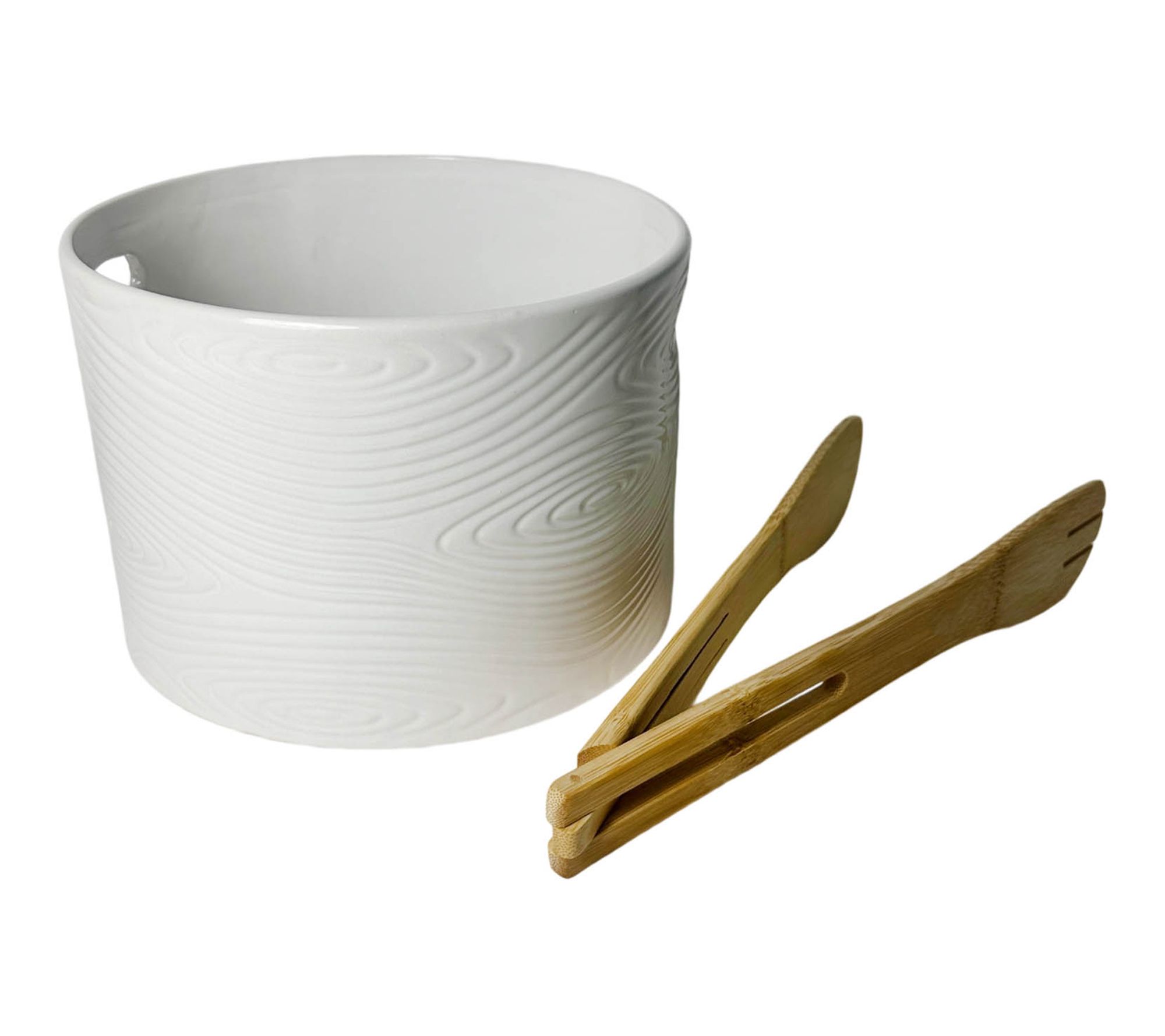 Temp-tations 4-qt Salad Bowl w/ Bamboo Tongs