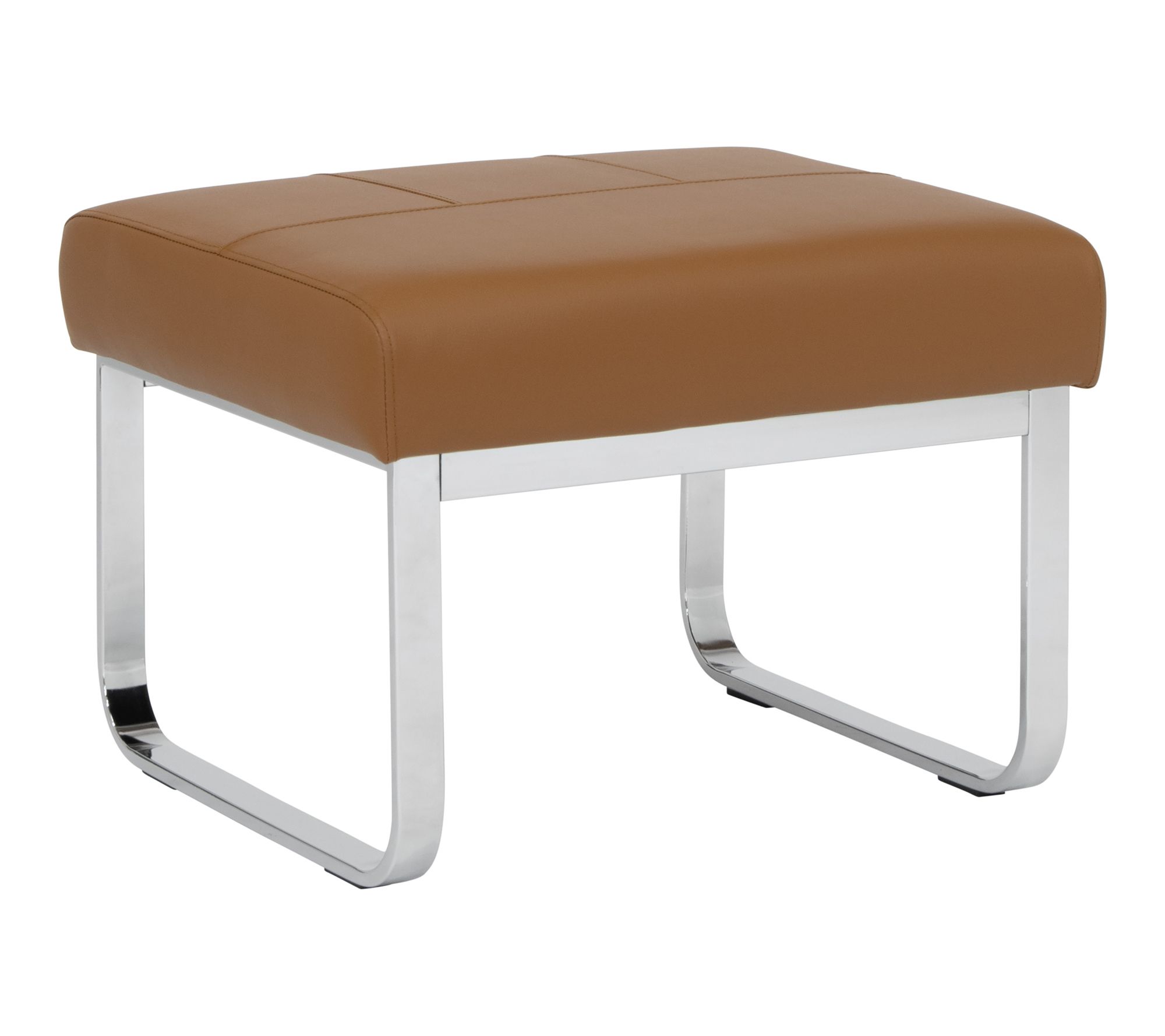 Studio Designs Allure Modern Ottoman Blended Leather & Chrome
