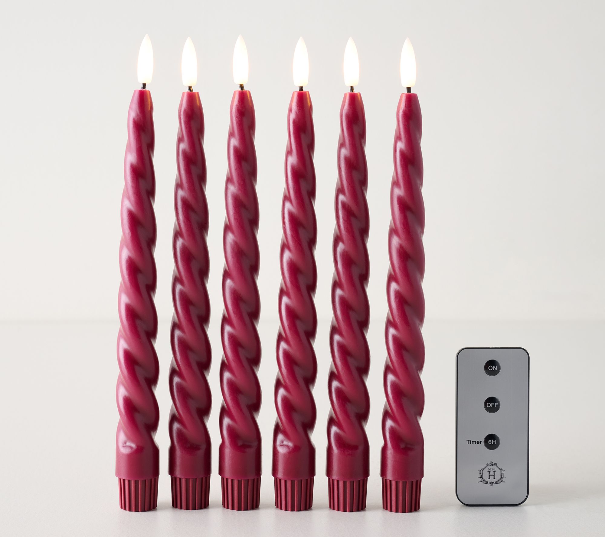 Mrs. H by Dee Hilfiger S/6 Taper Wax LED Candles
